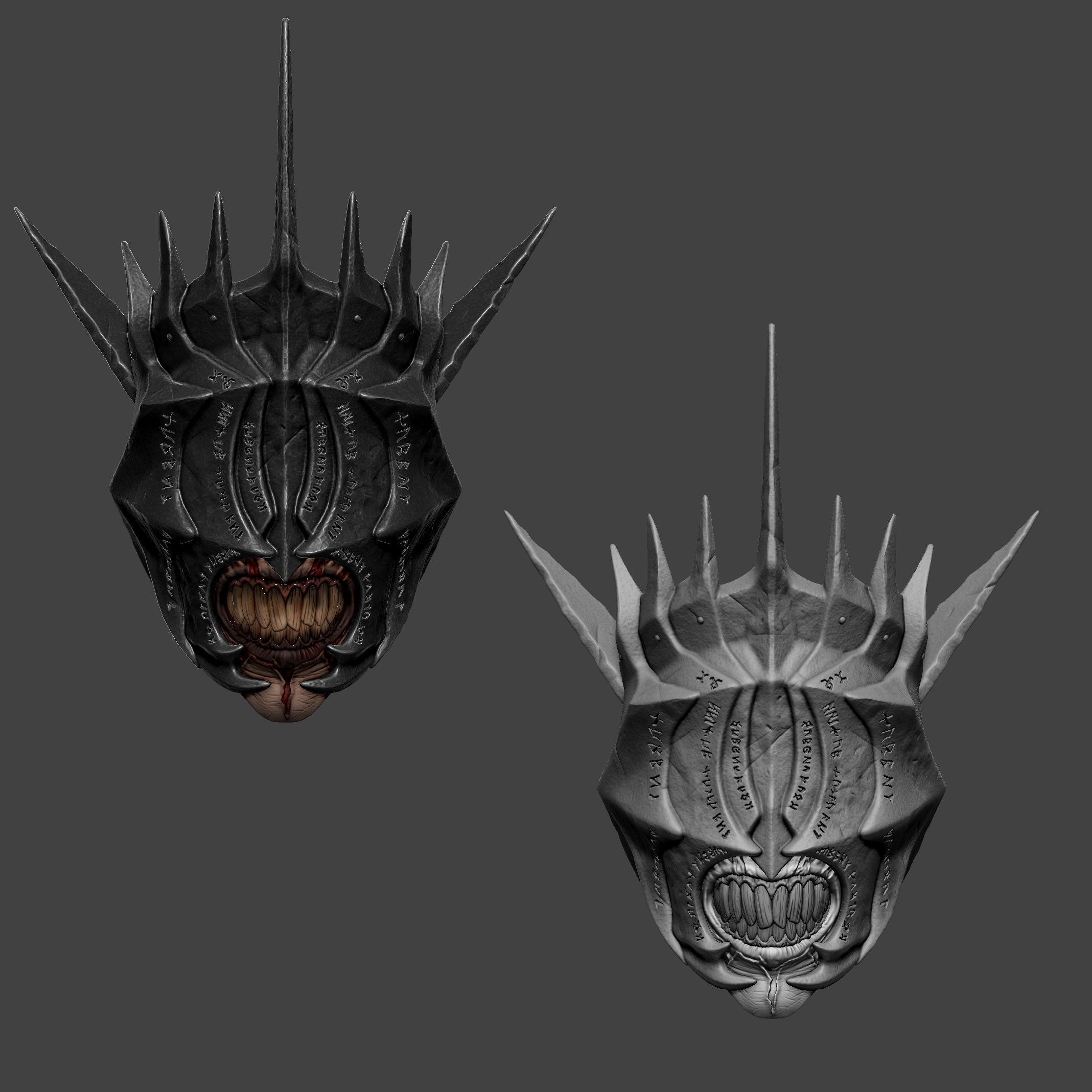 Display purposesThe Lord of the Rings Mouth of Sauron Art Mask 3D print model_6