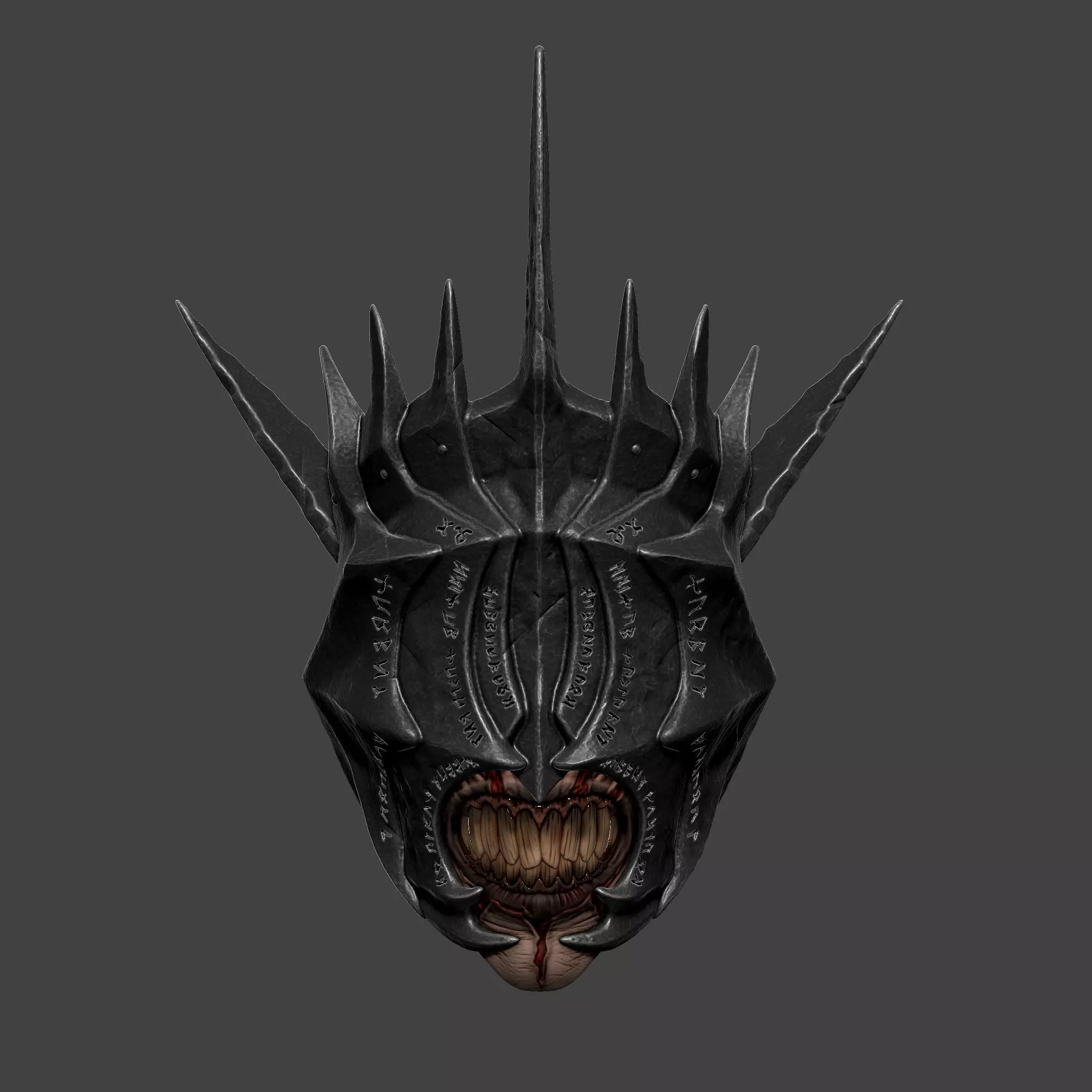 Display purposesThe Lord of the Rings Mouth of Sauron Art Mask 3D print model_0
