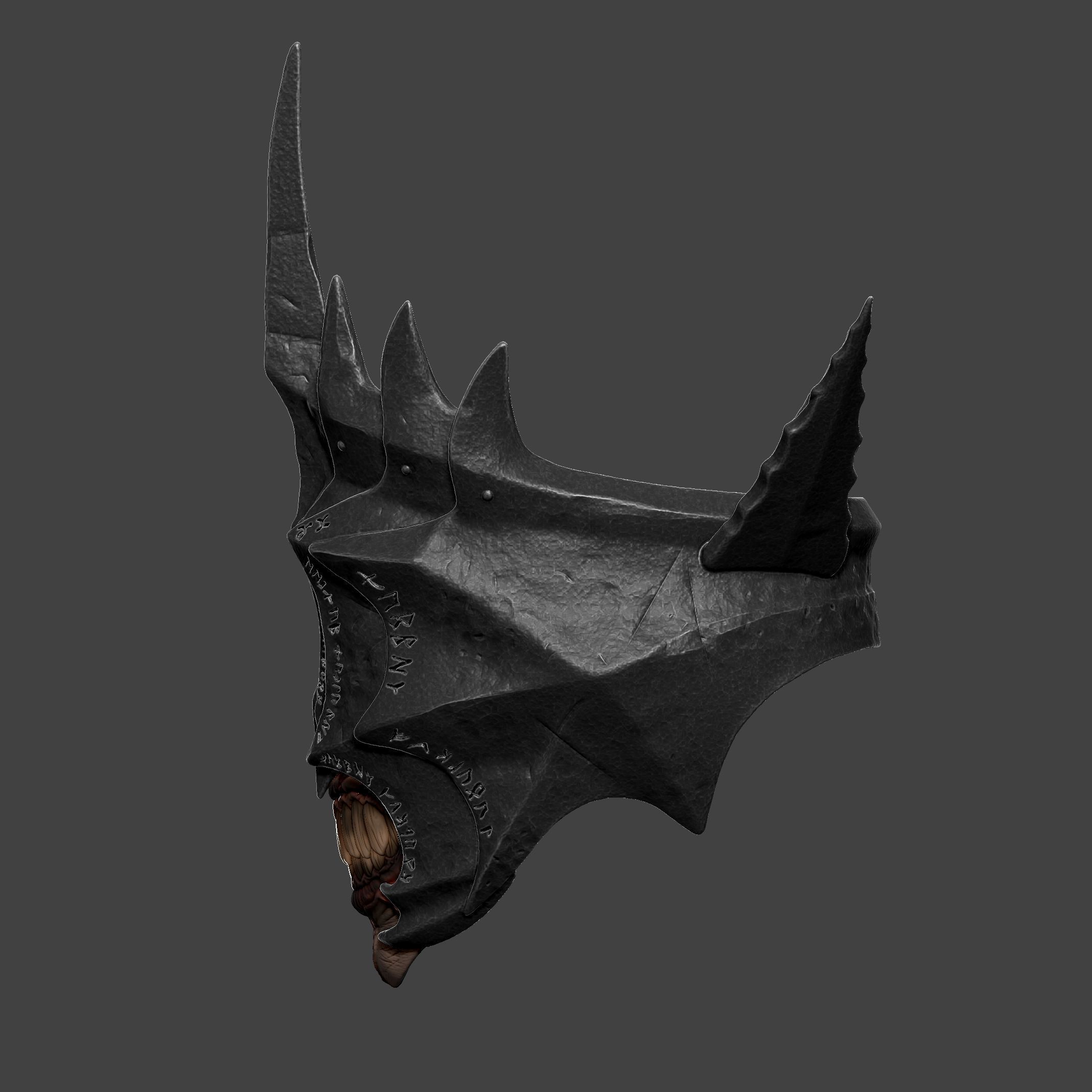 Display purposesThe Lord of the Rings Mouth of Sauron Art Mask 3D print model_4
