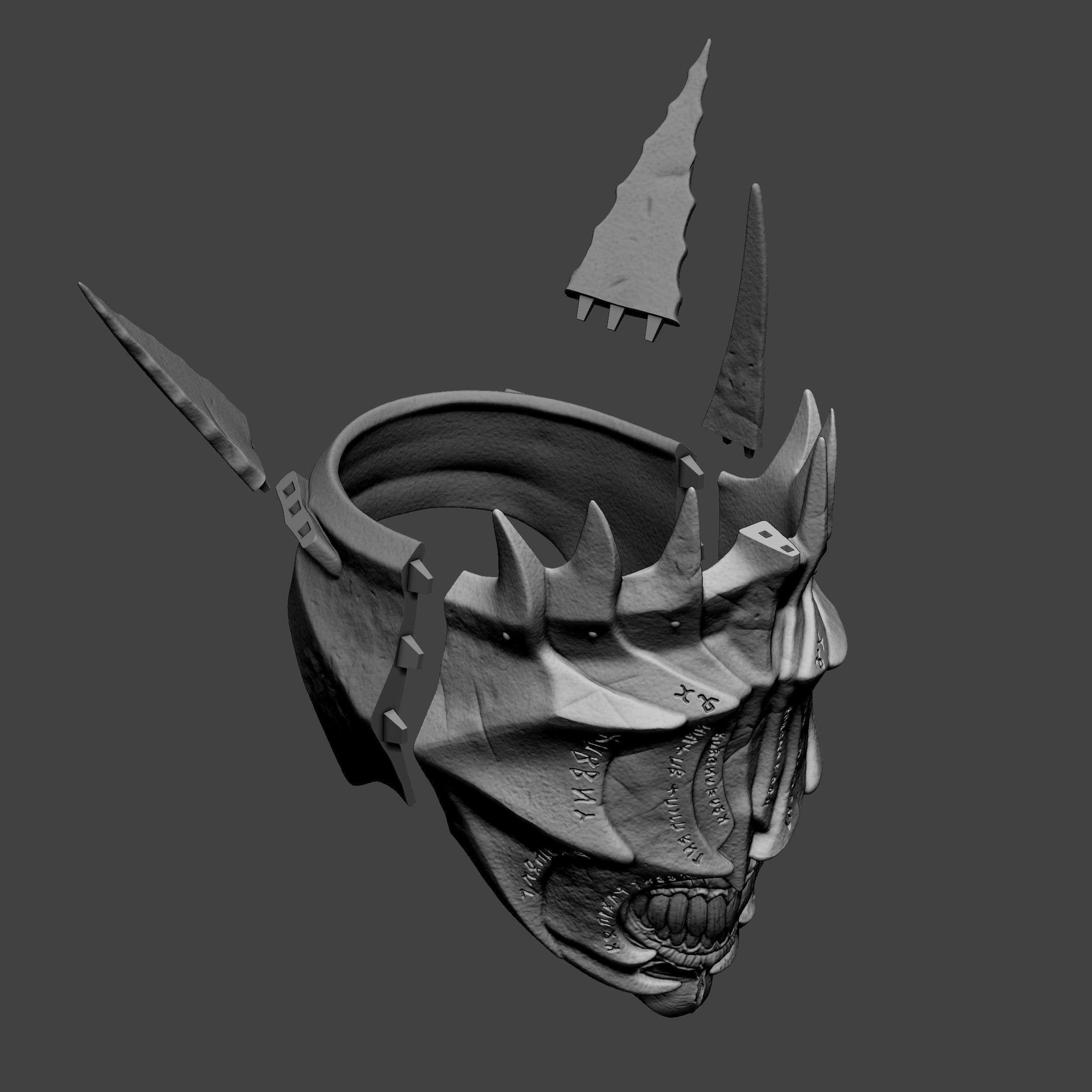 Display purposesThe Lord of the Rings Mouth of Sauron Art Mask 3D print model_1