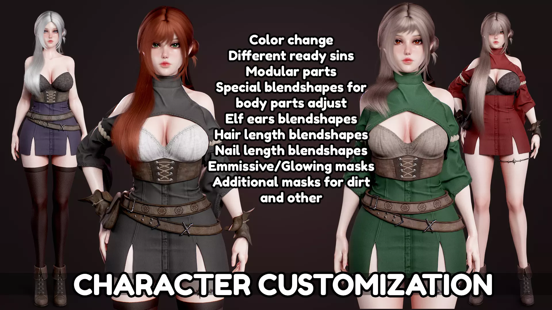 Mage Girl Aliya Low-poly 3D model_6