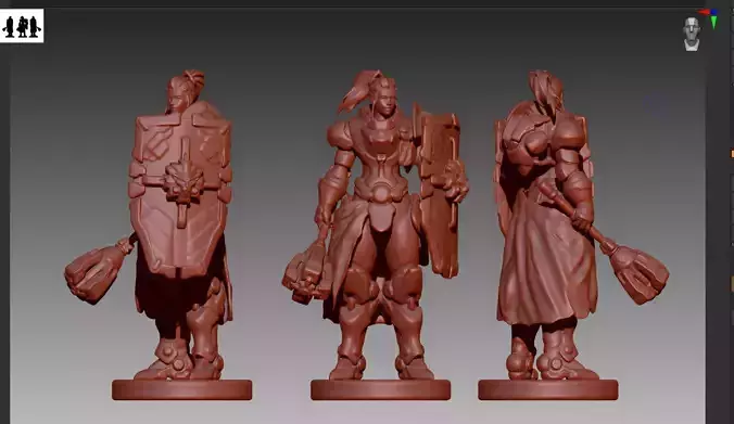 Overwatch Brigitte STL and OBJ 3D print model