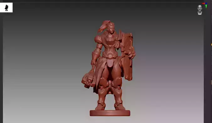 Overwatch Brigitte STL and OBJ