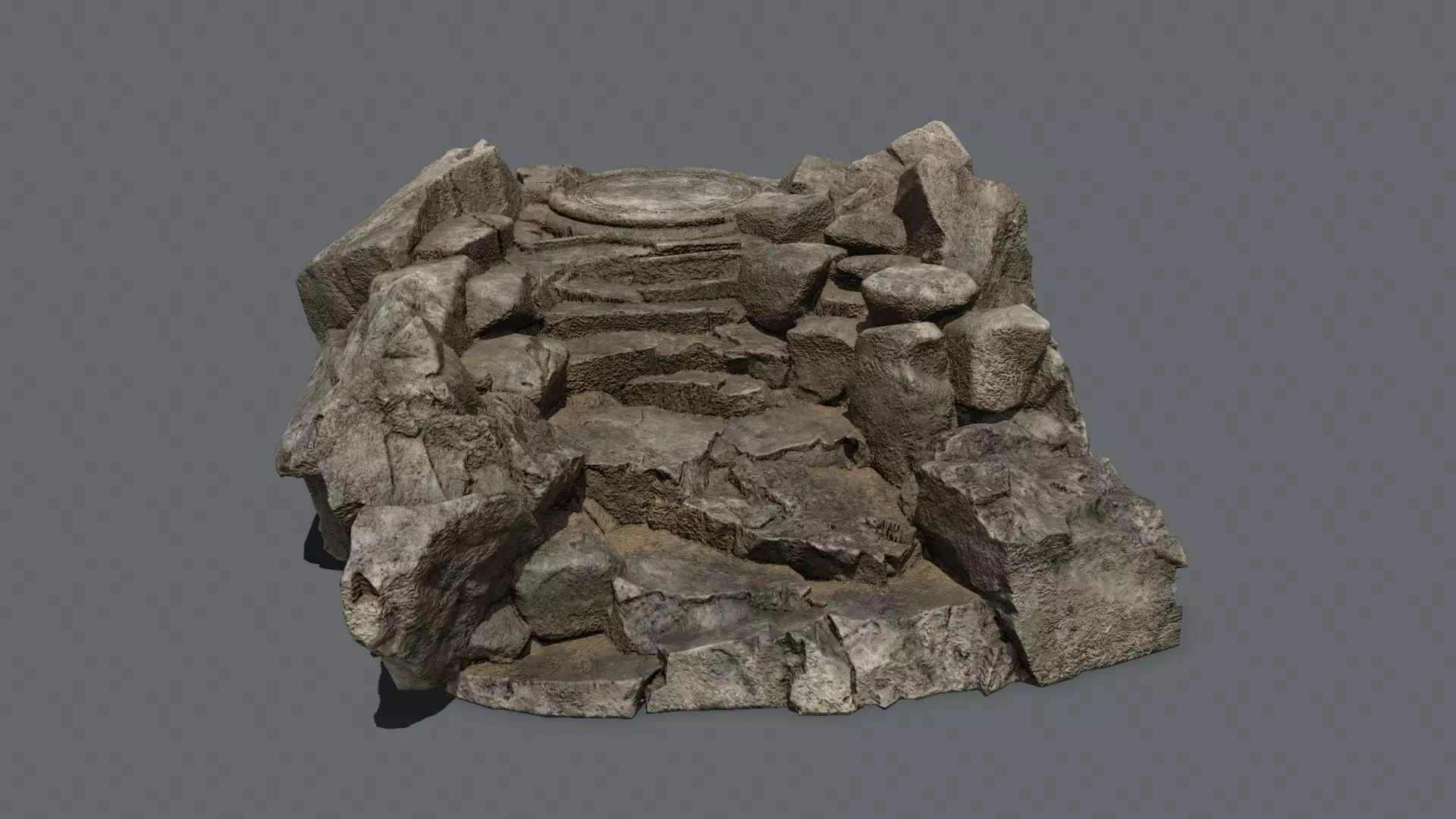 old temple Low-poly 3D model_0