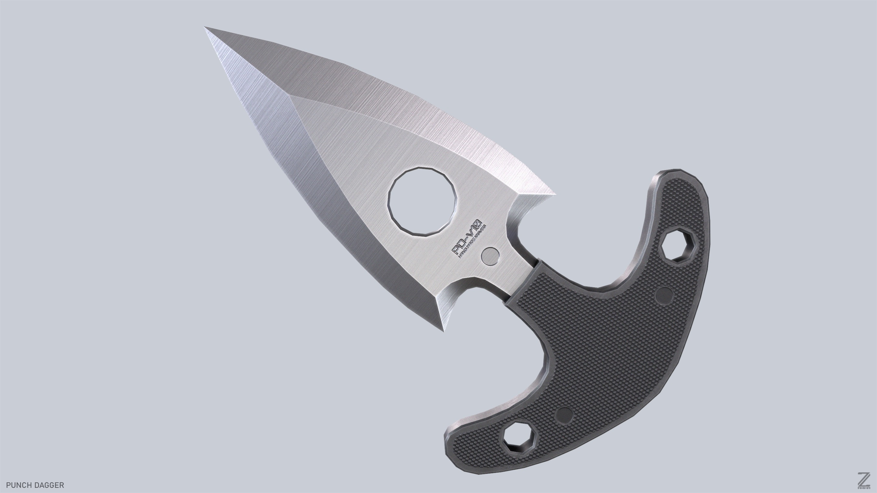 Punch dagger Low-poly 3D model_2