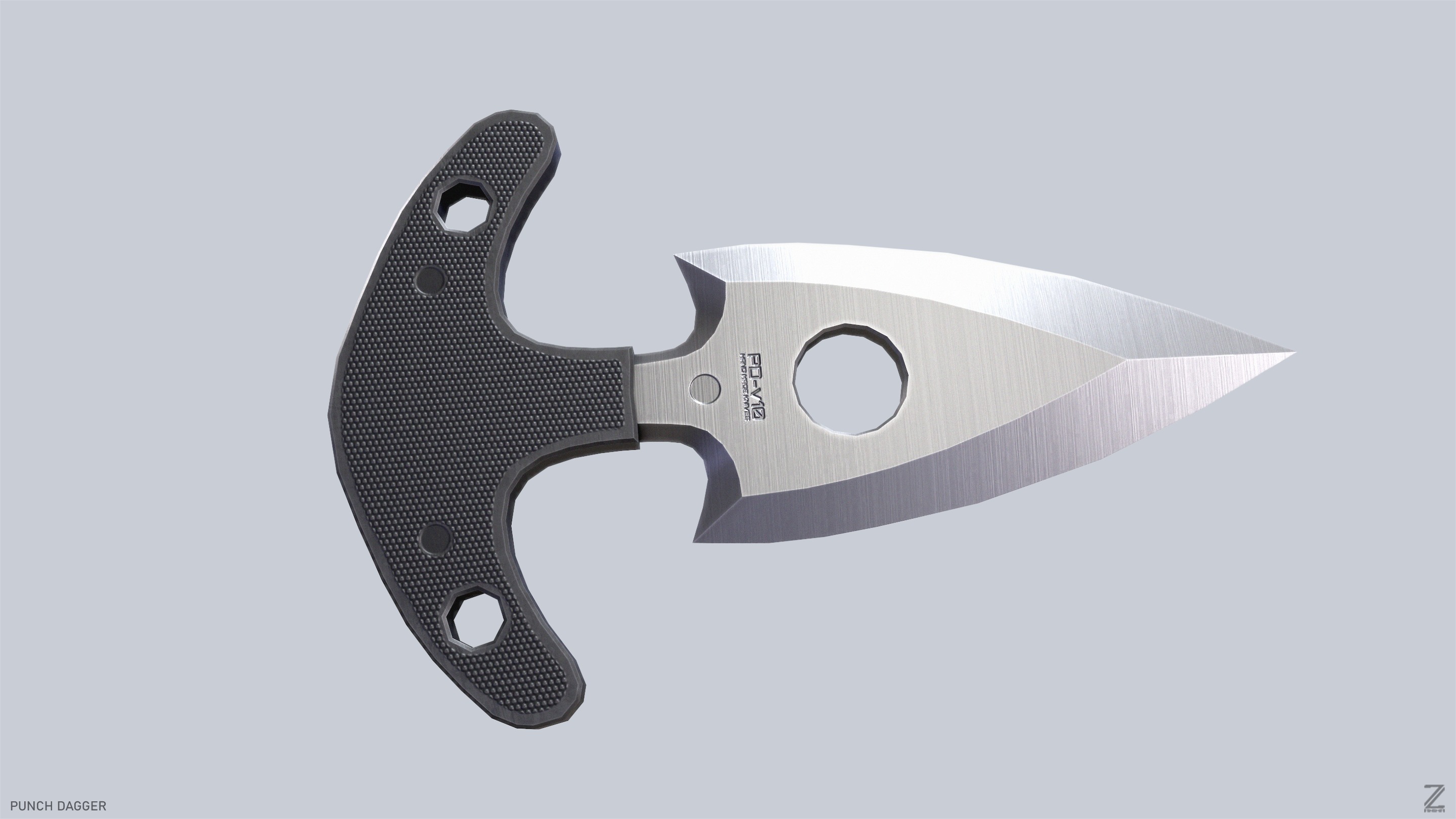 Punch dagger Low-poly 3D model_4