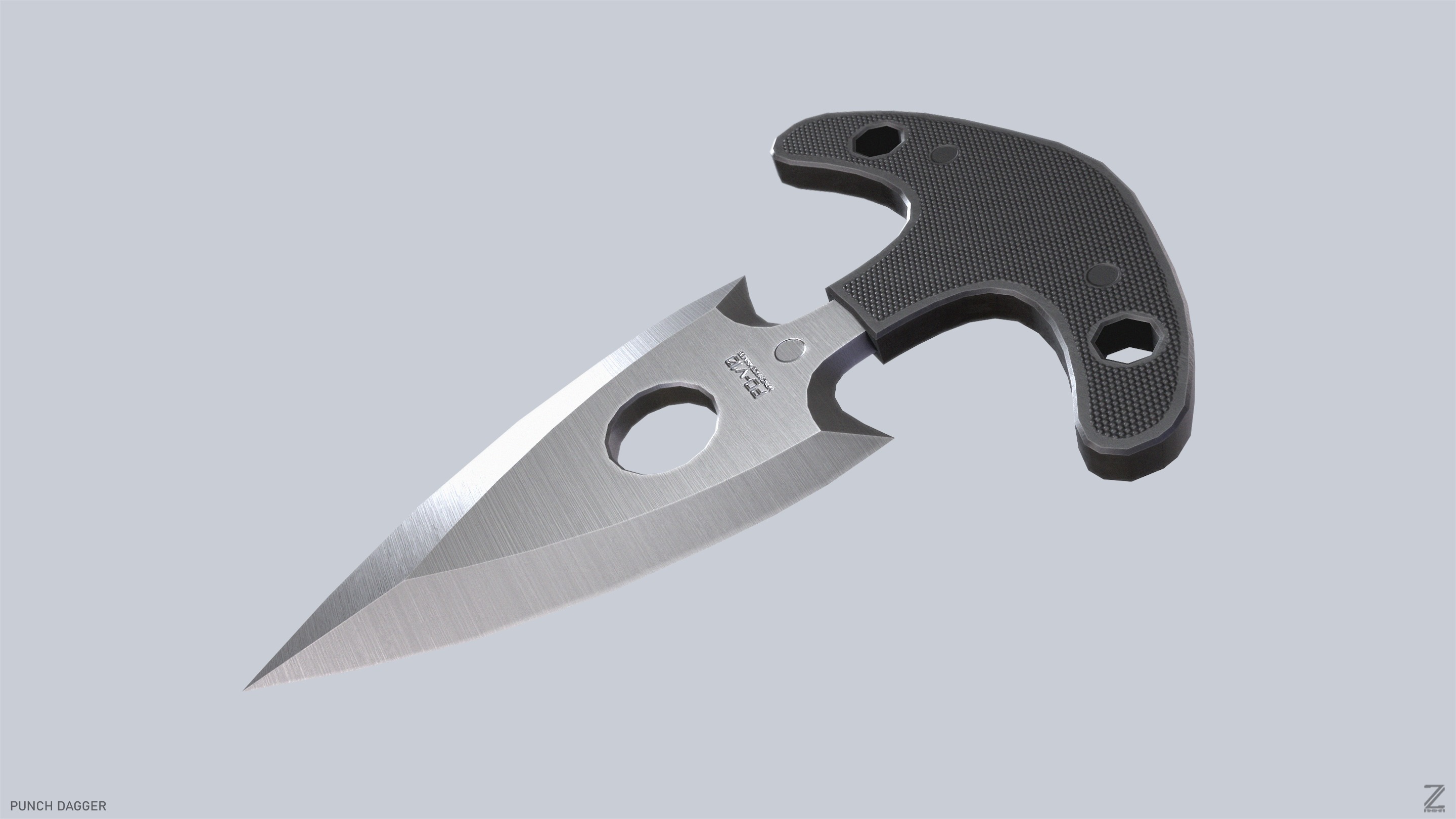 Punch dagger Low-poly 3D model_5
