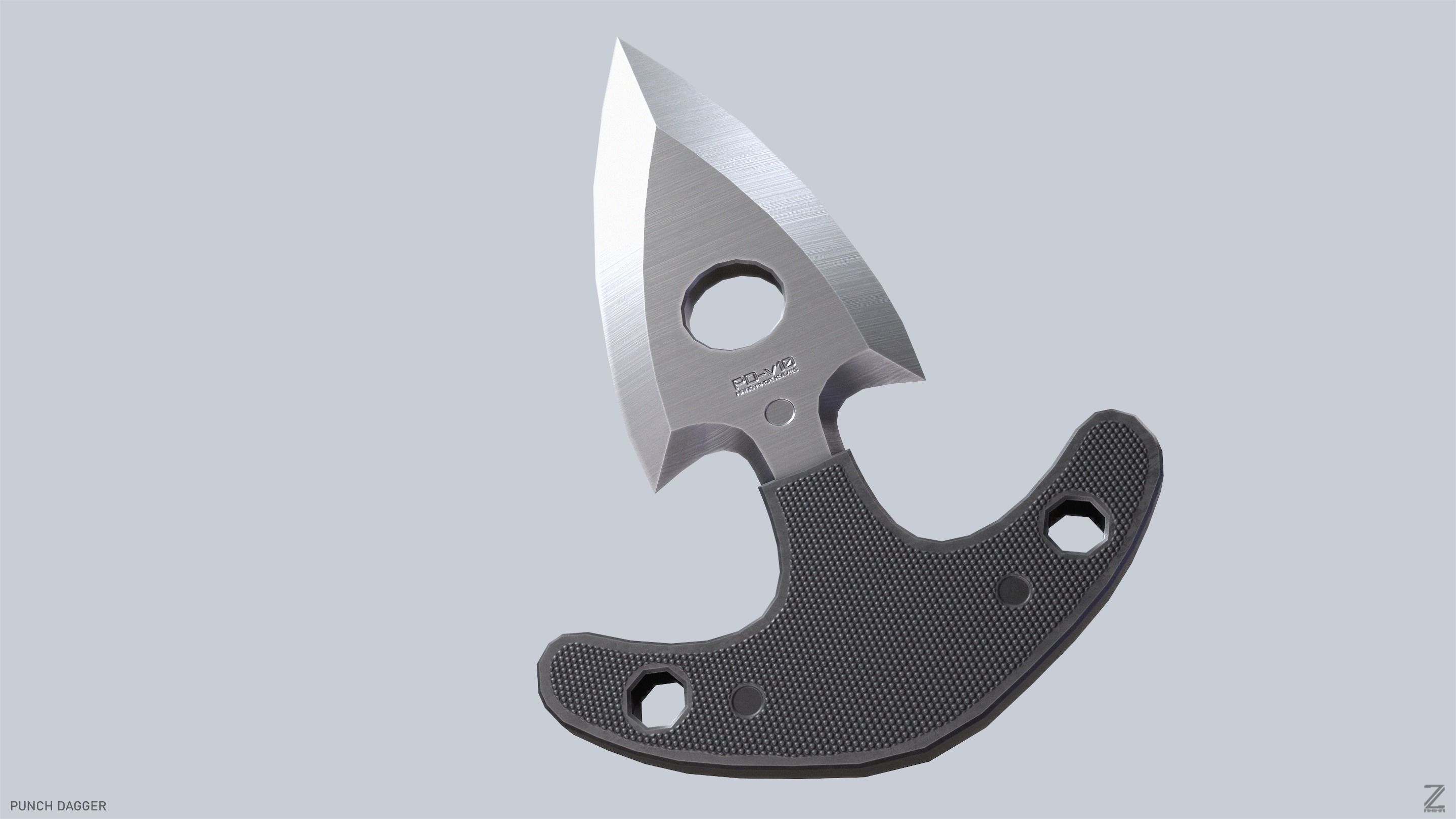 Punch dagger Low-poly 3D model_6