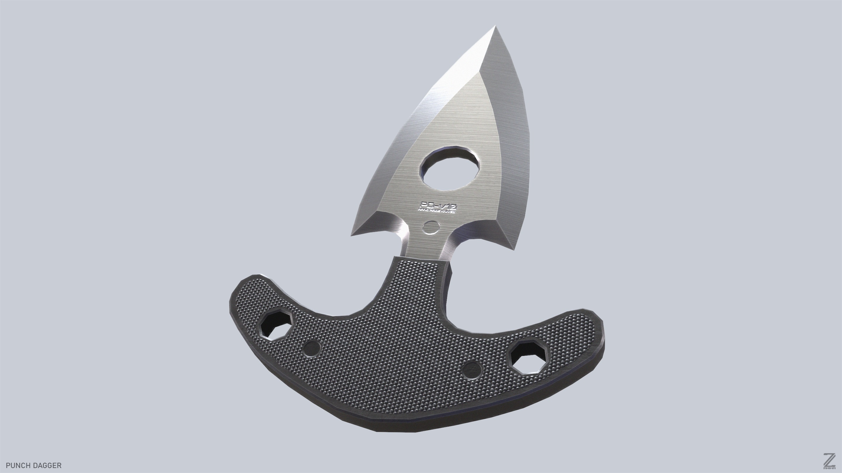 Punch dagger Low-poly 3D model_8
