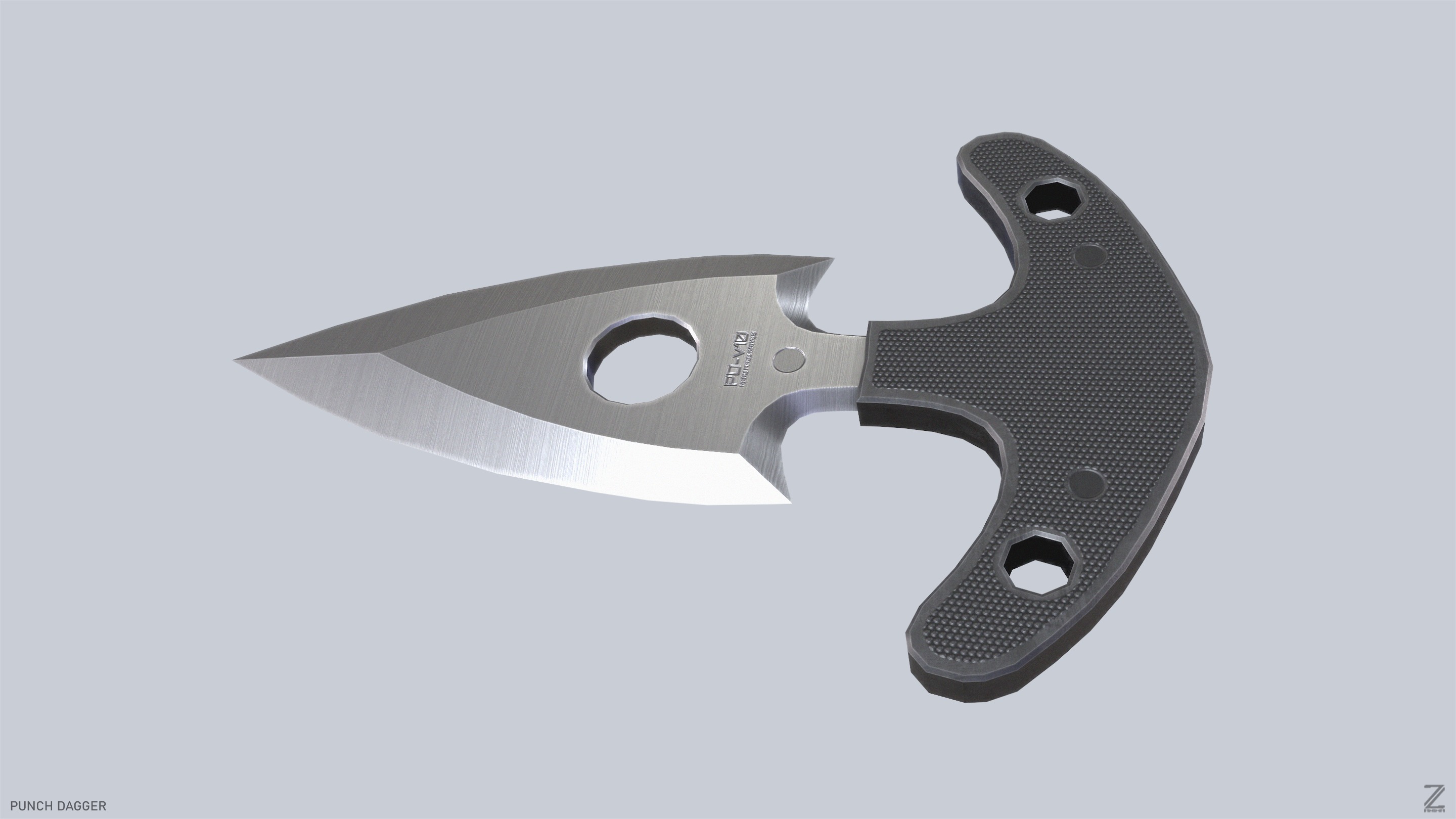 Punch dagger Low-poly 3D model_7