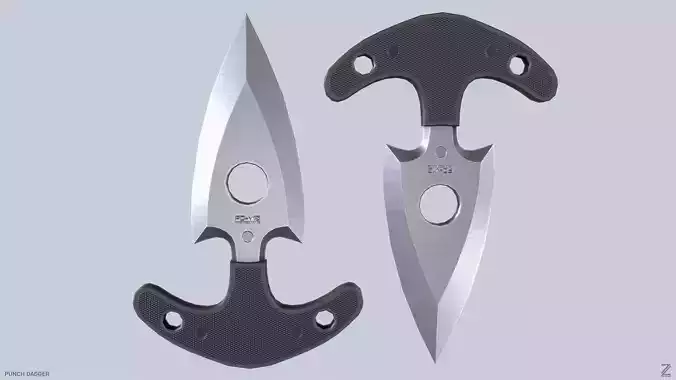 Punch dagger Low-poly 3D model