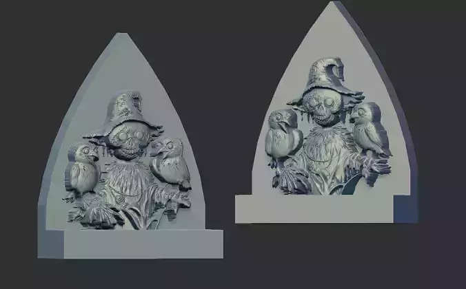 crowman with crow  3D print model