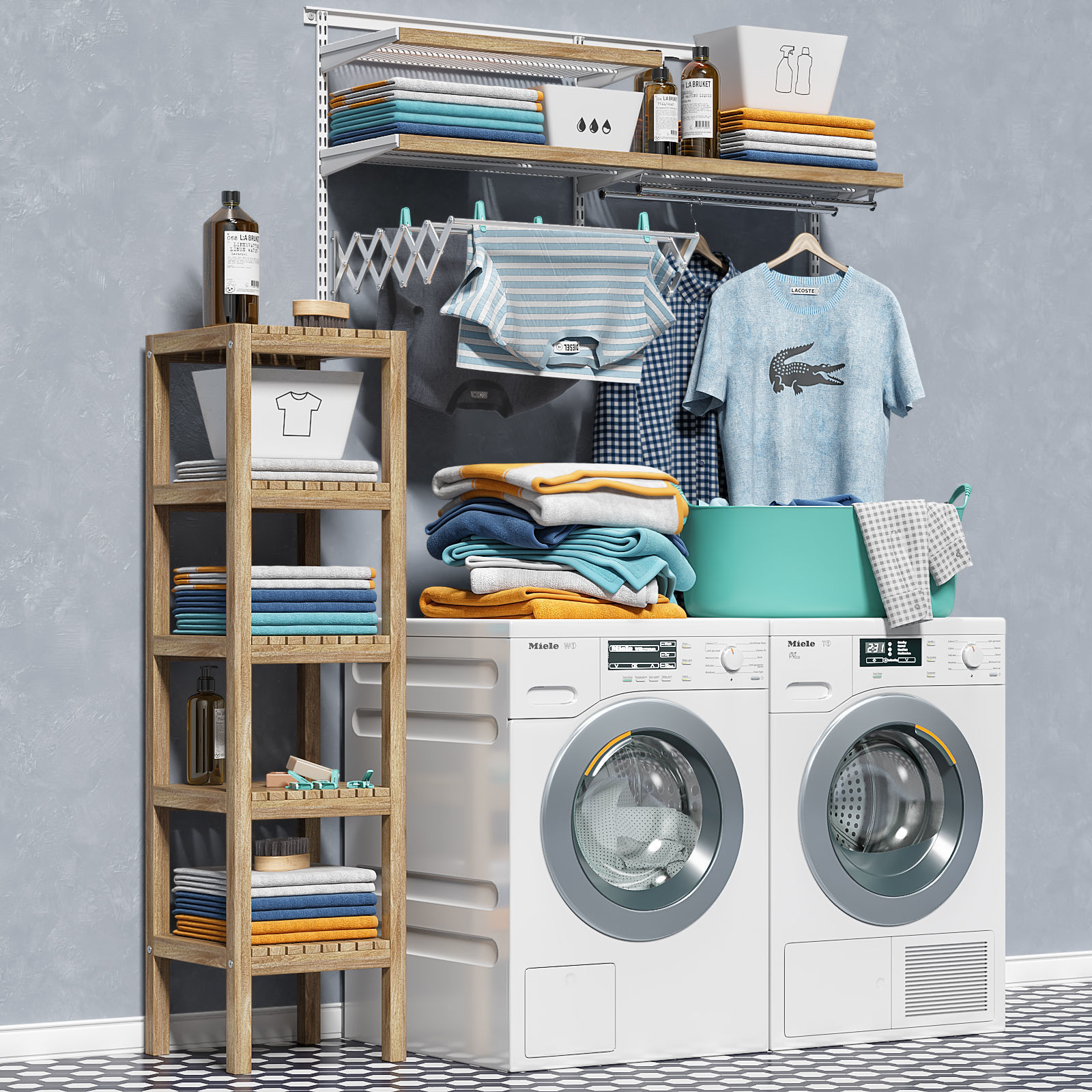 Wash and Dry Machines Low-poly 3D model_2