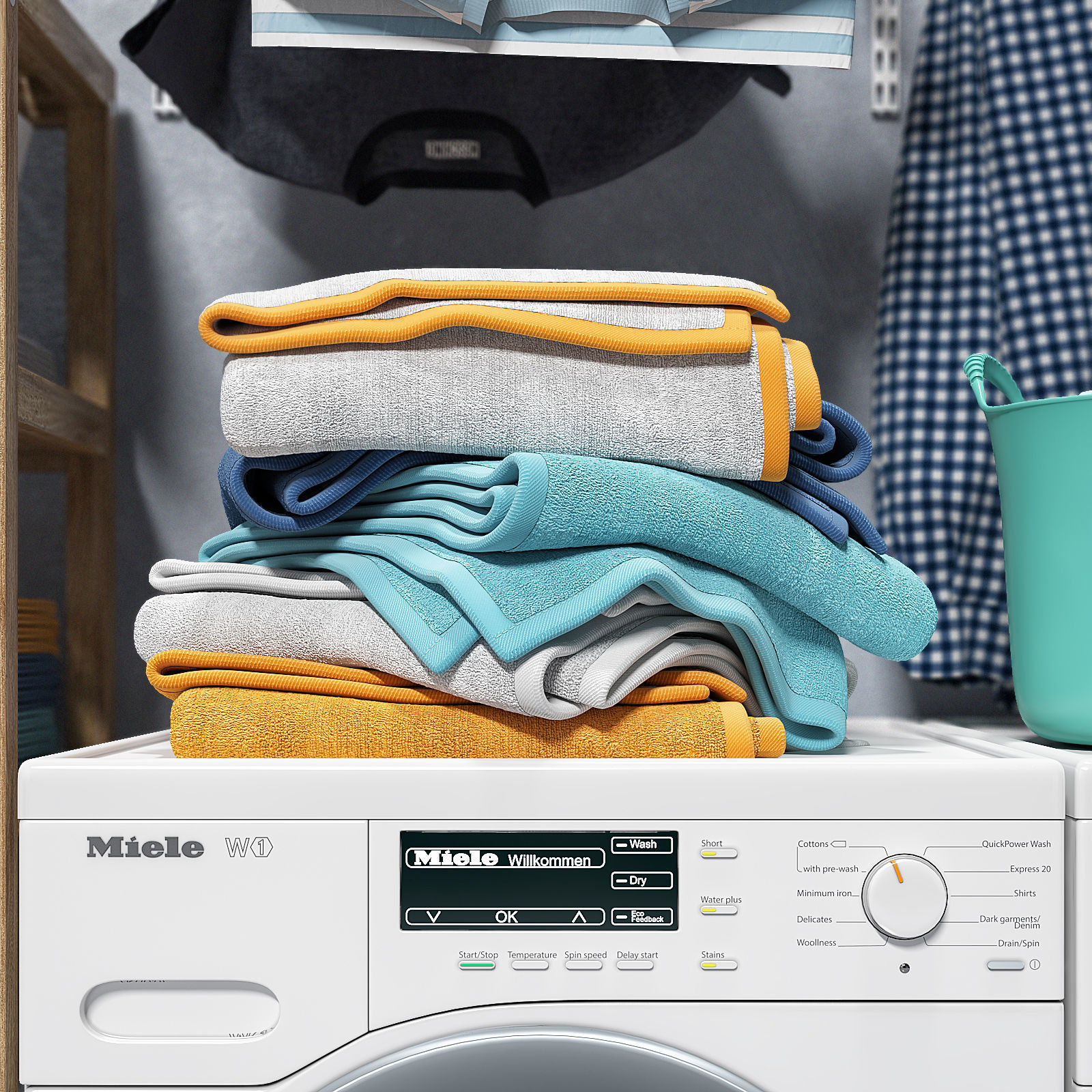 Wash and Dry Machines Low-poly 3D model_5