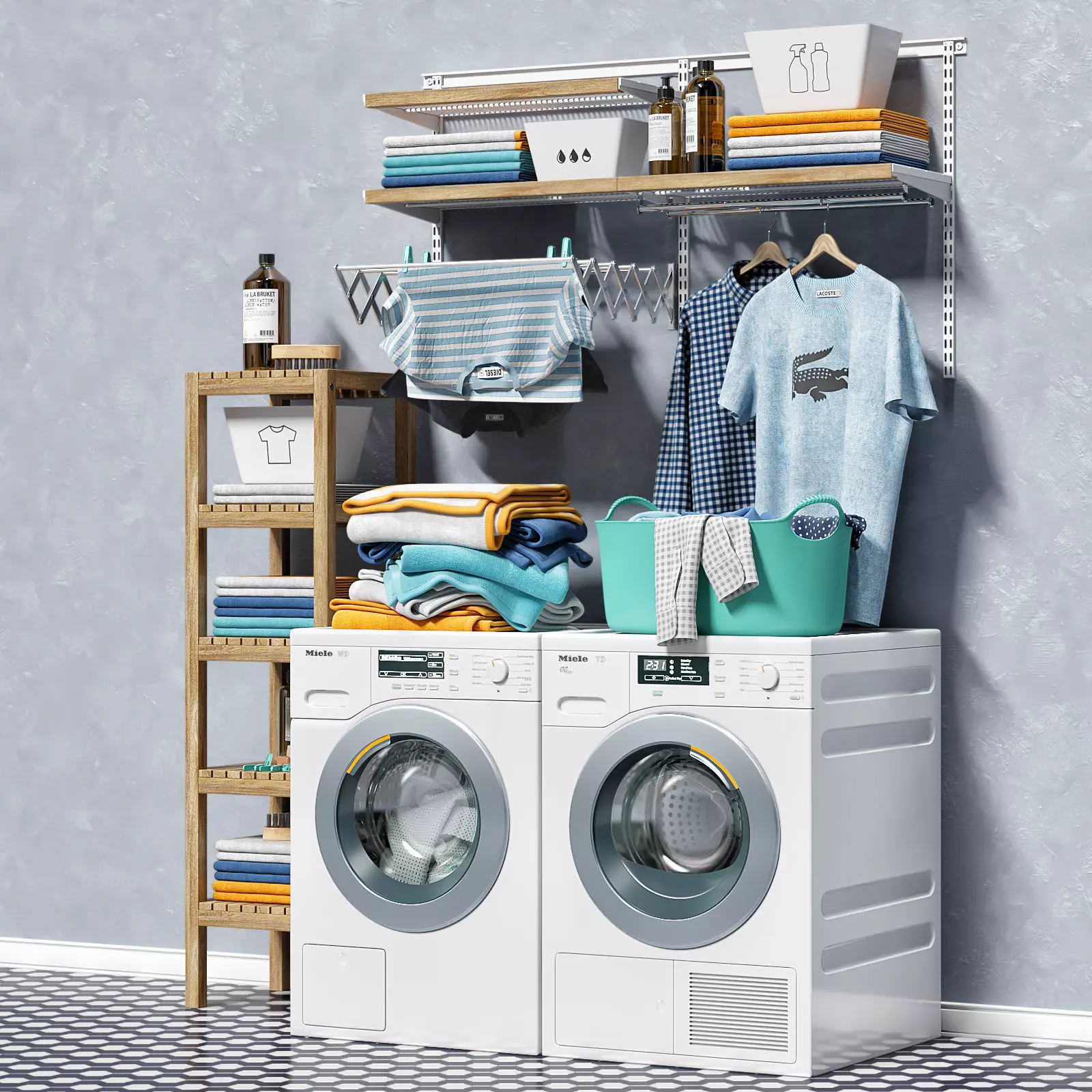 Wash and Dry Machines Low-poly 3D model_0