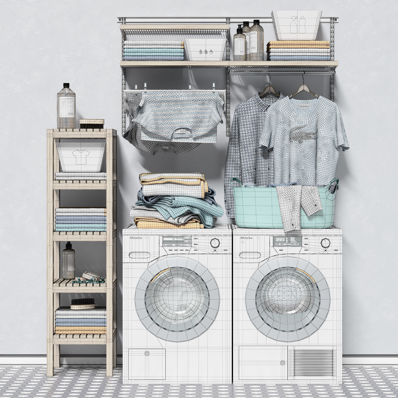 Wash and Dry Machines Low-poly 3D model_4