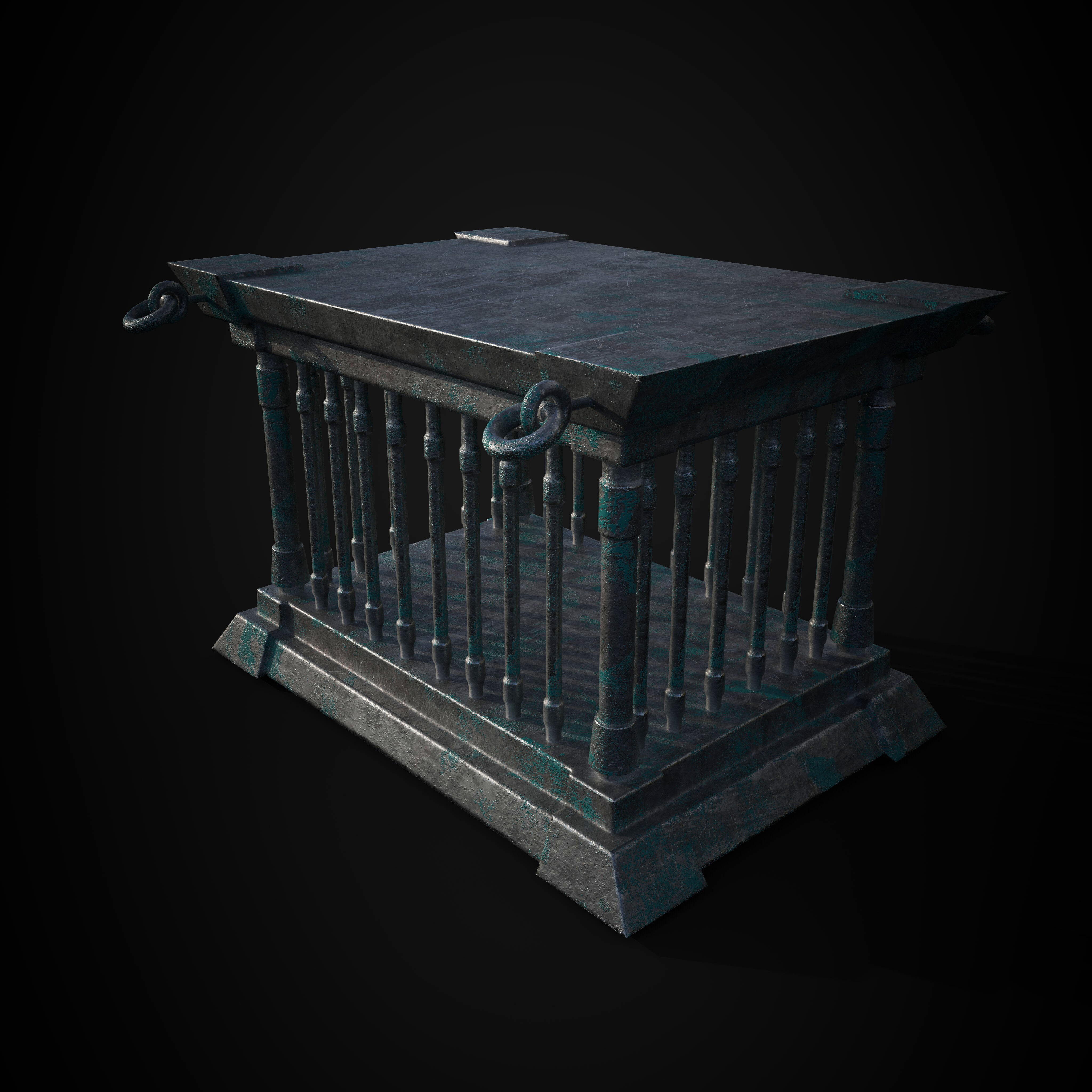 metal cage lowpoly game asset Low-poly 3D model_6