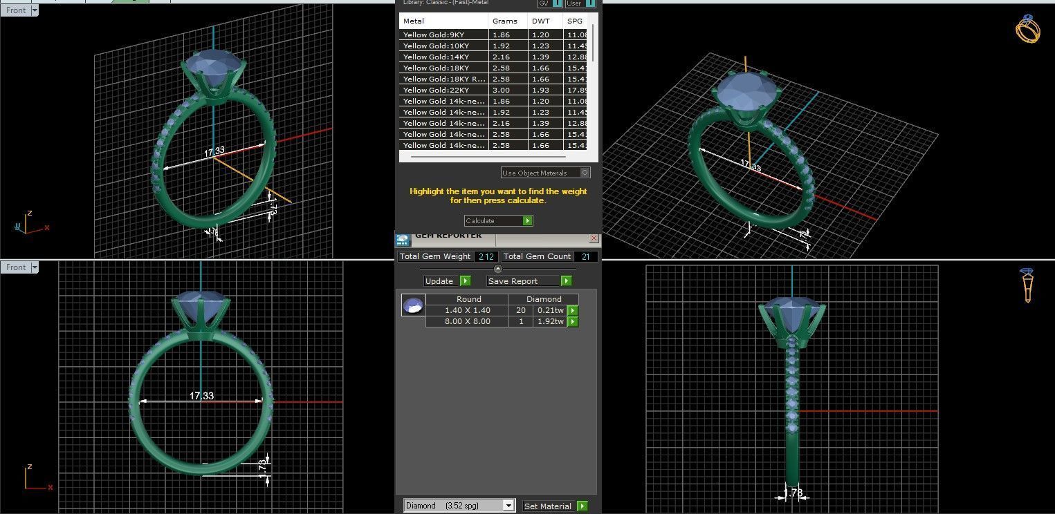 Solitaire ring with 360 view animation 3D print model_9