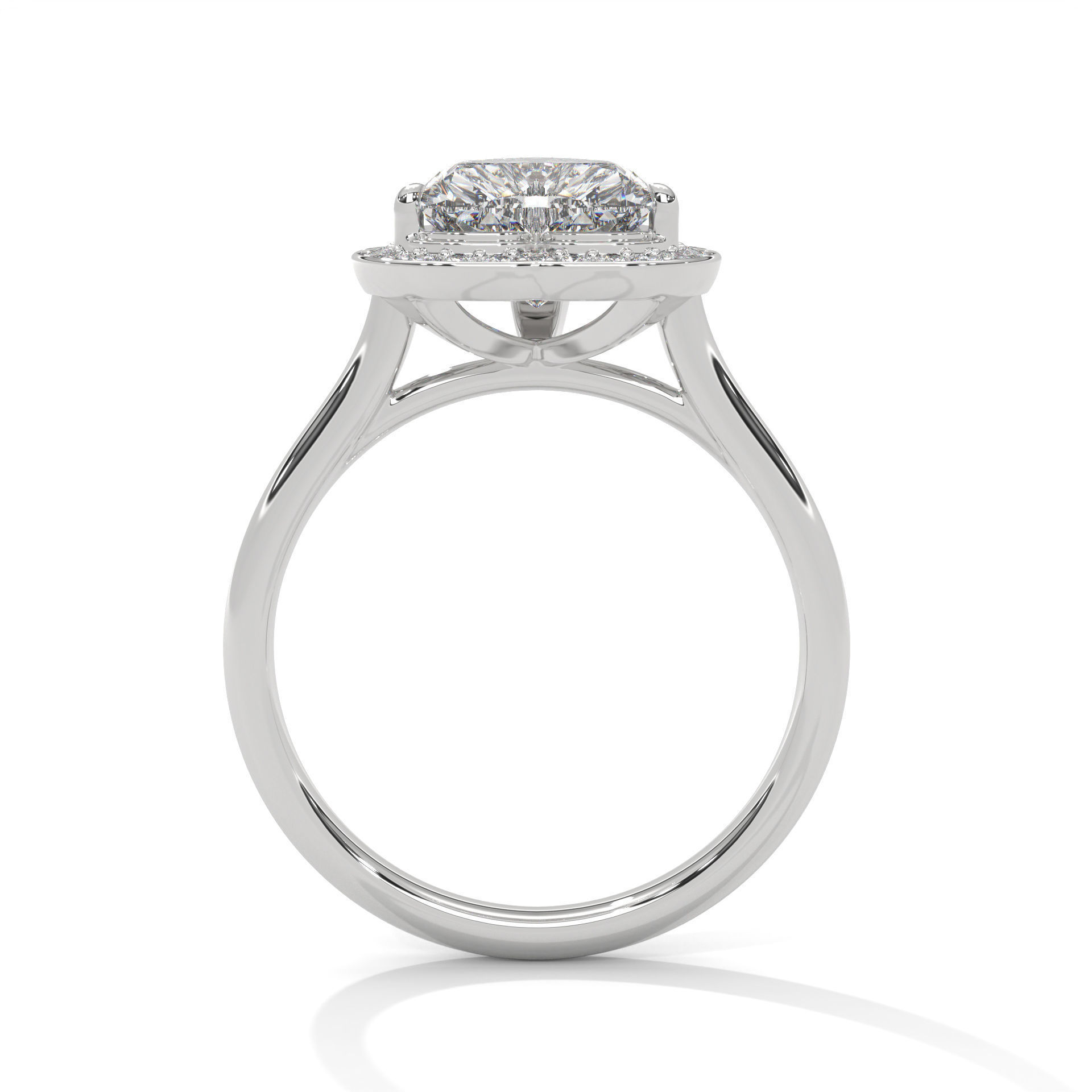 Heart Halo Solitaire ring with 360 view animation 3D print model_8