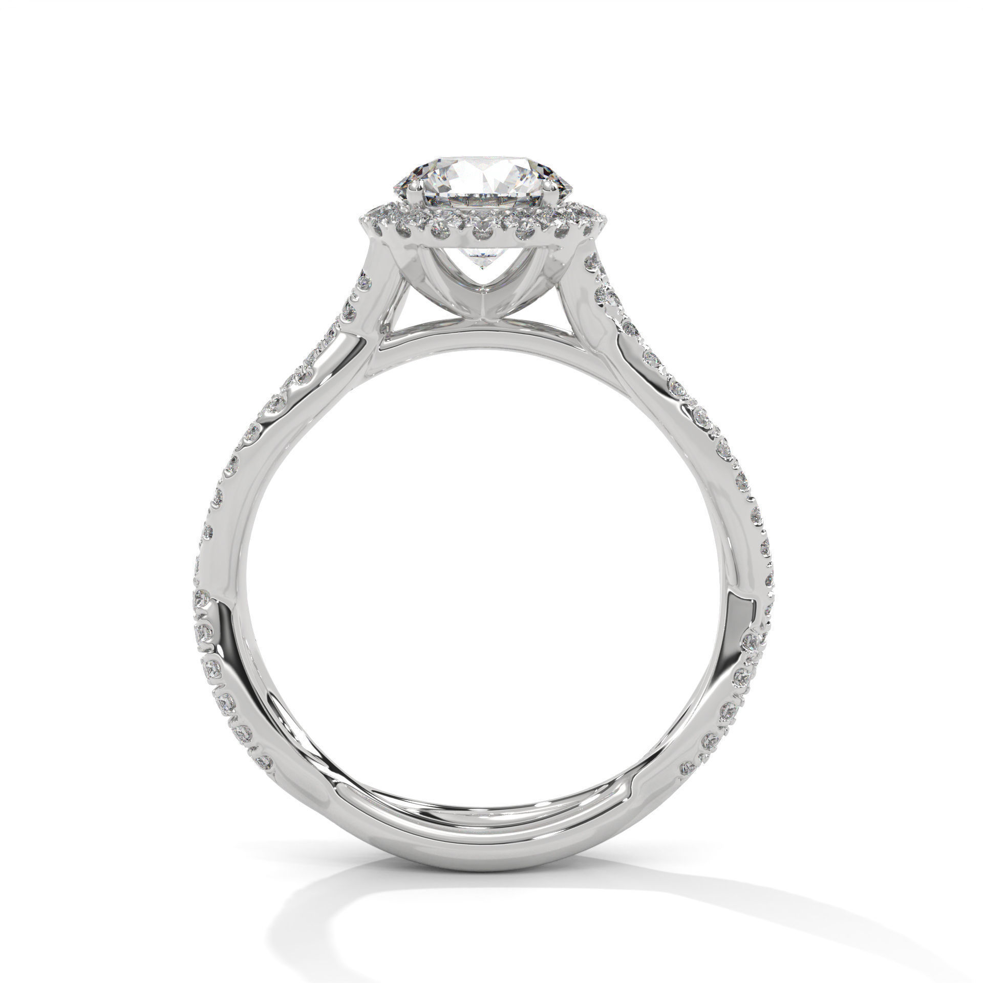 Halo Solitaire ring with 360 view animation  3D print model_8