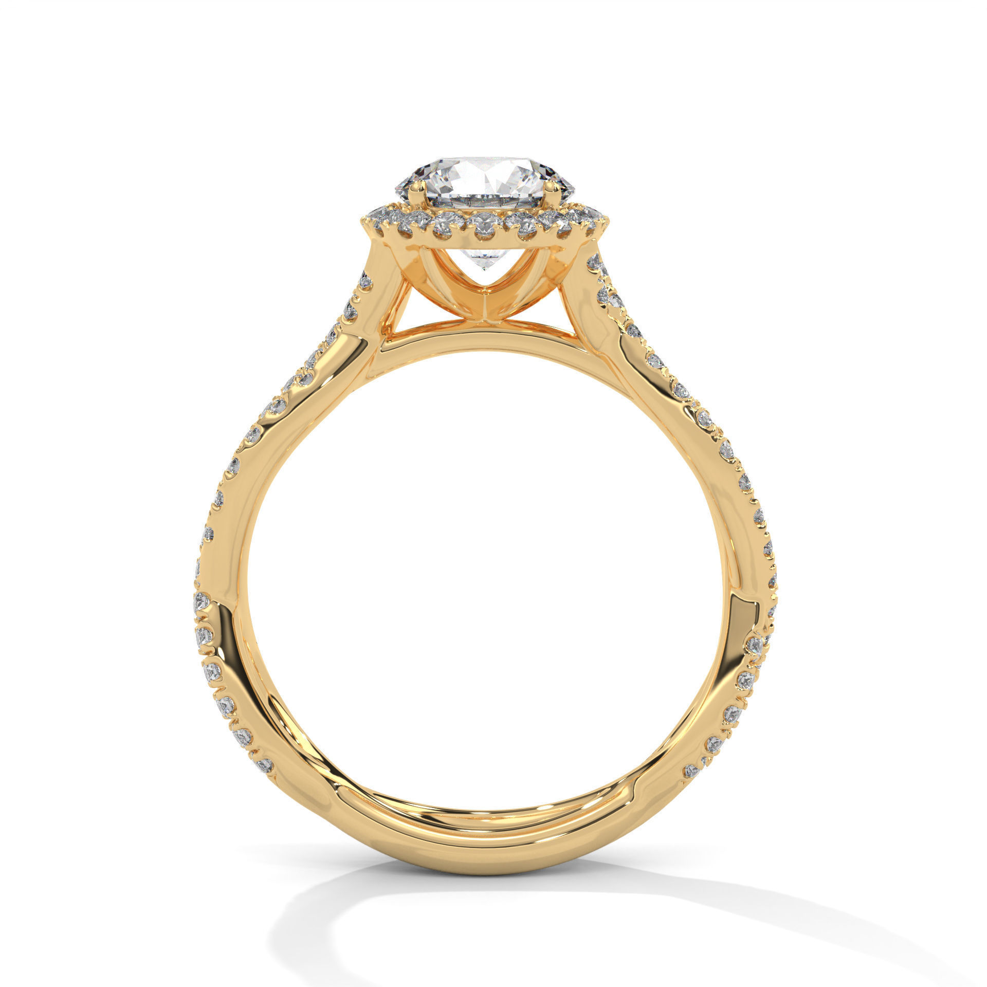 Halo Solitaire ring with 360 view animation  3D print model_7