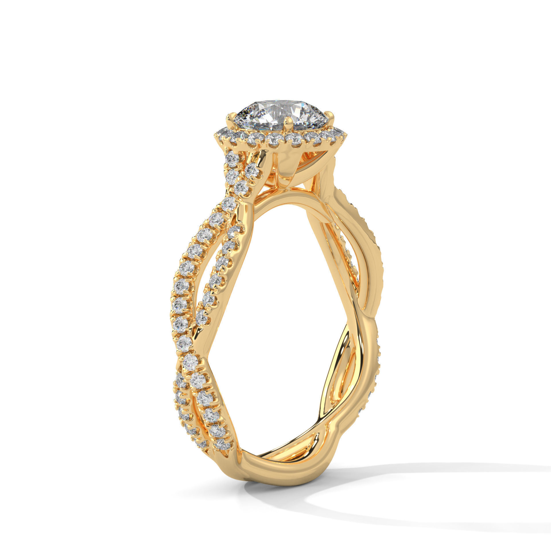 Halo Solitaire ring with 360 view animation  3D print model_3