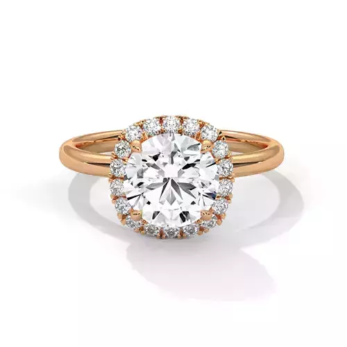 Halo Solitaire ring with 360 view animation 3D print model