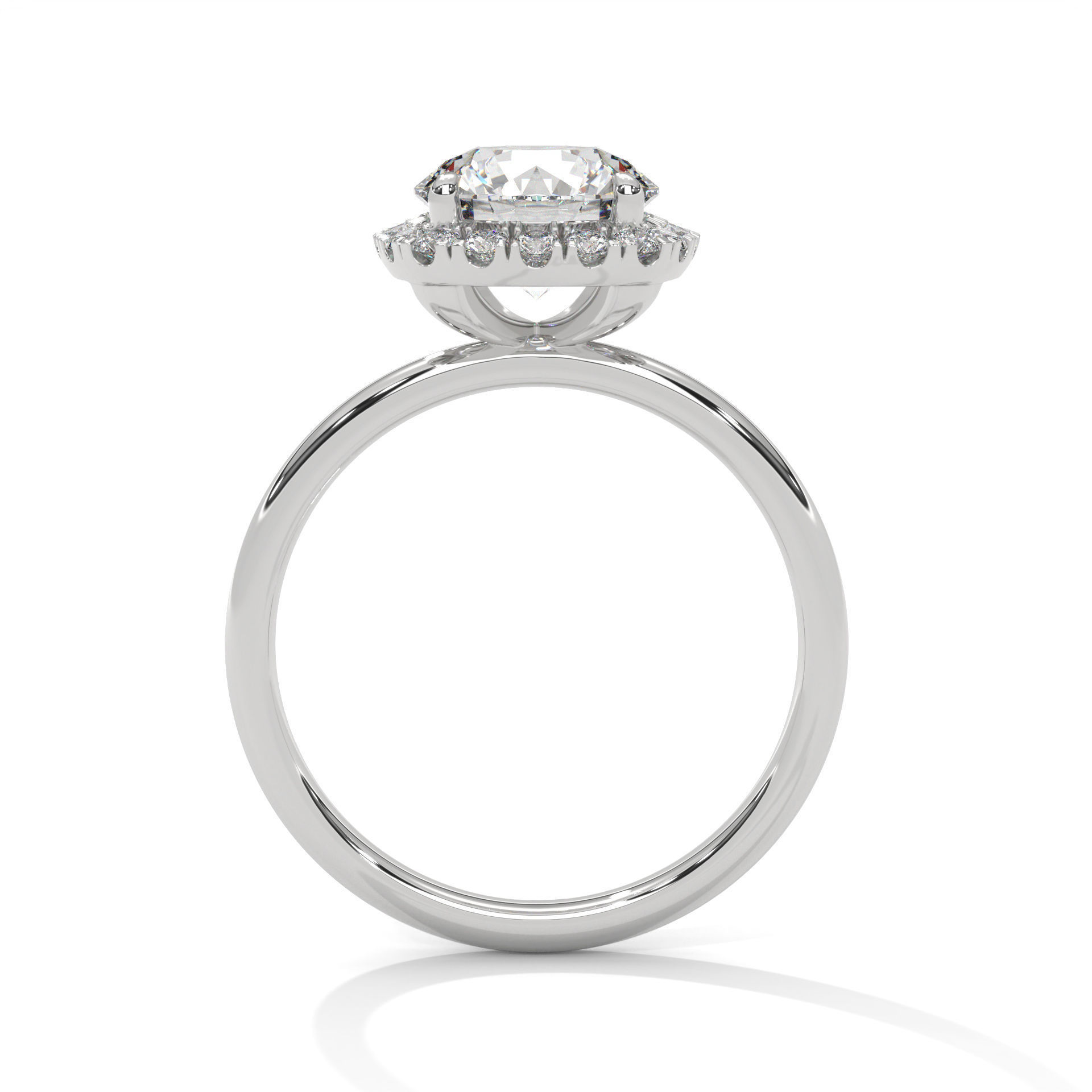 Halo Solitaire ring with 360 view animation 3D print model_6