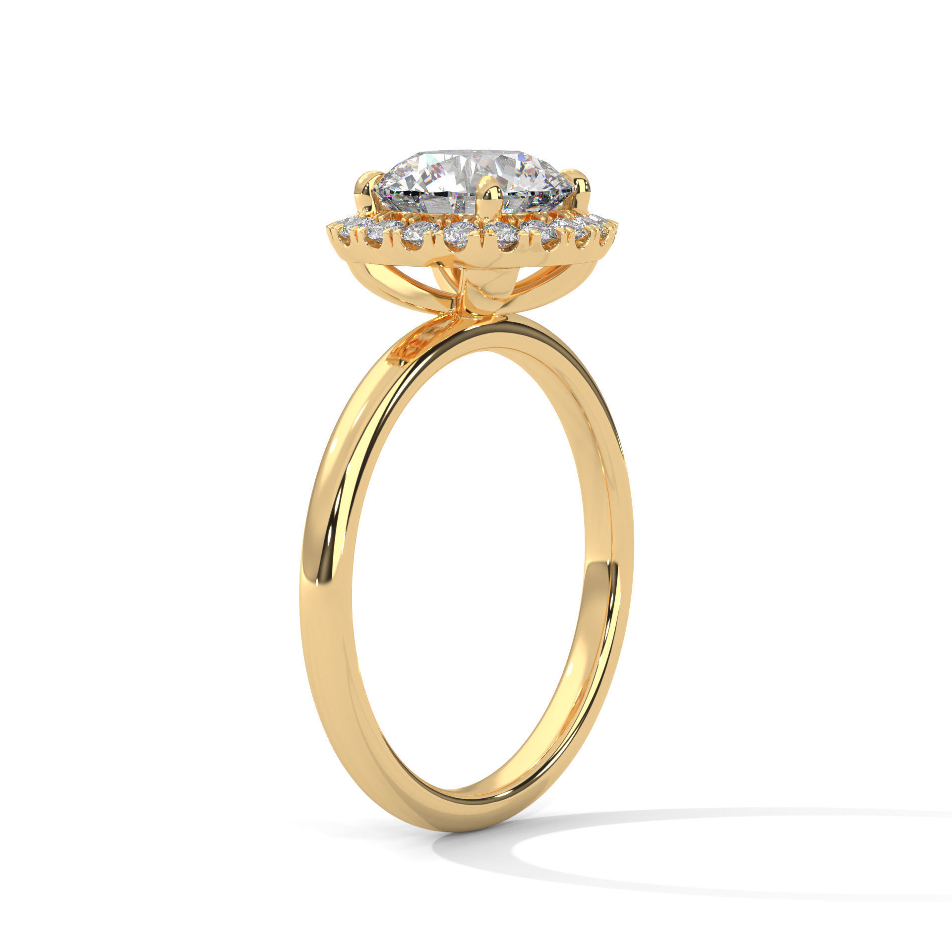 Halo Solitaire ring with 360 view animation 3D print model_3