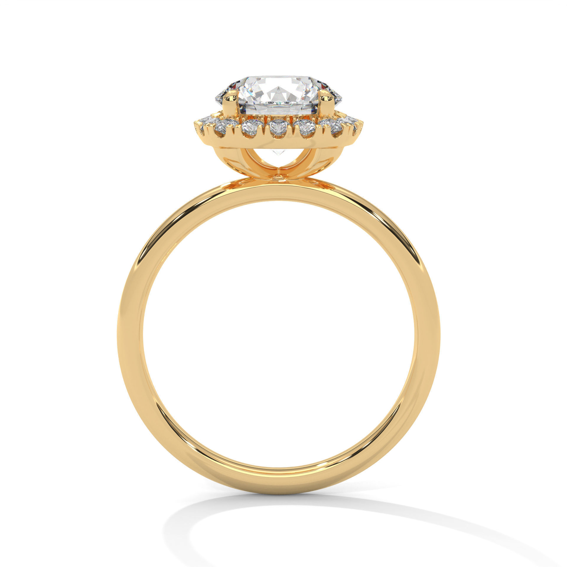 Halo Solitaire ring with 360 view animation 3D print model_7