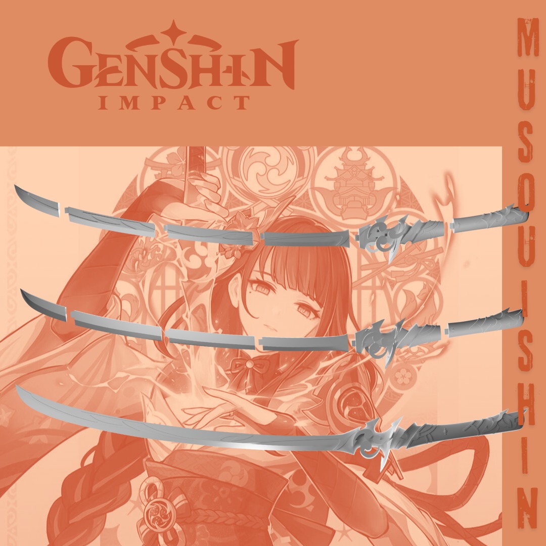 Raiden Shogun Sword - Musou Ishin - Genshin Inpact 3D print model_1