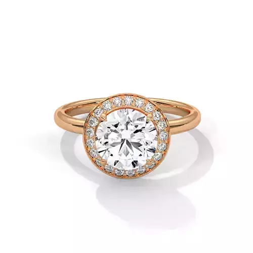Halo Solitaire ring with 360 view animation 3D print model