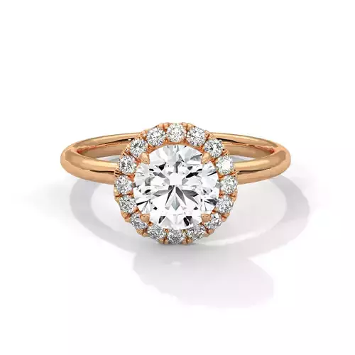 Halo Solitaire ring with 360 view animation 