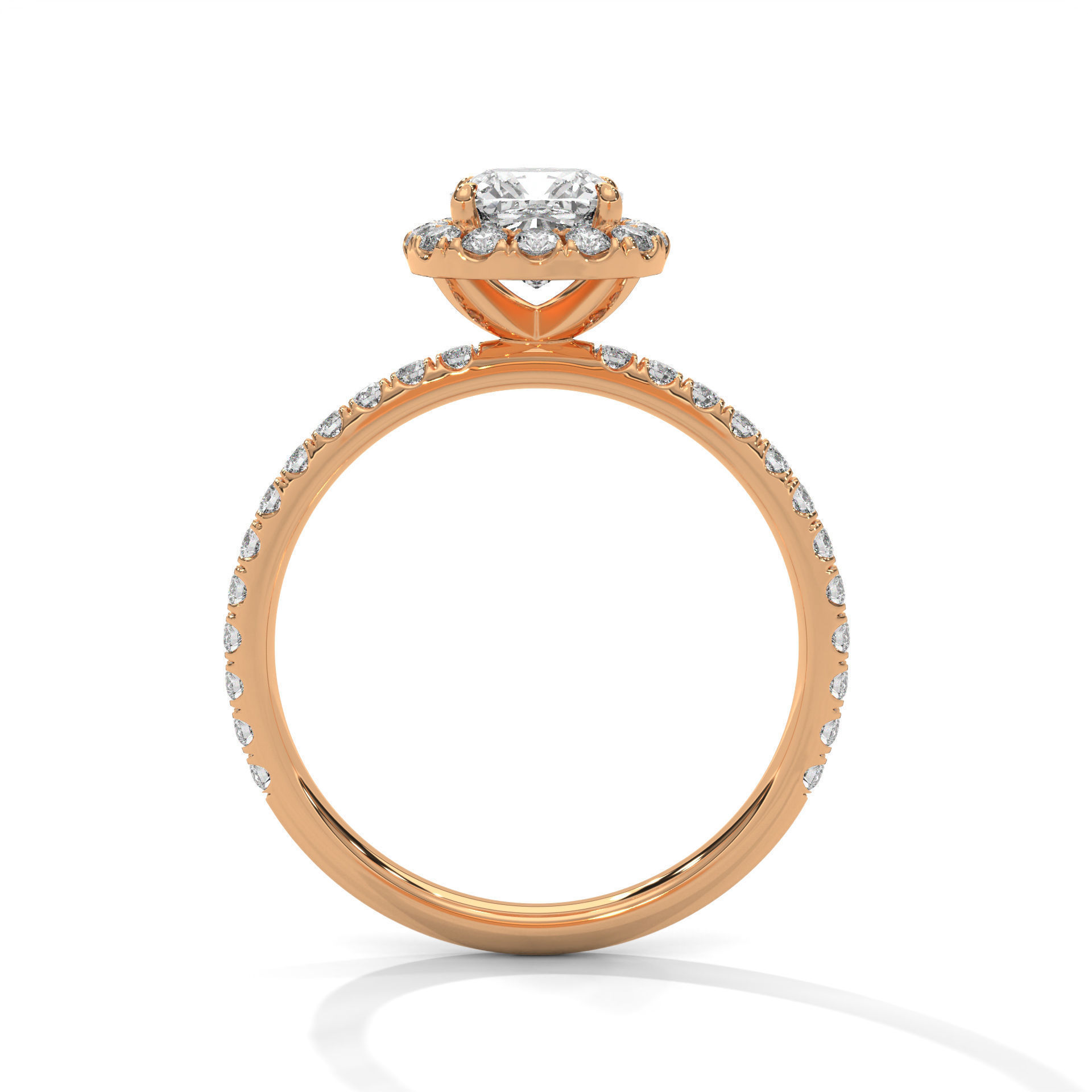 Halo Solitaire ring with 360 view animation  3D print model_6
