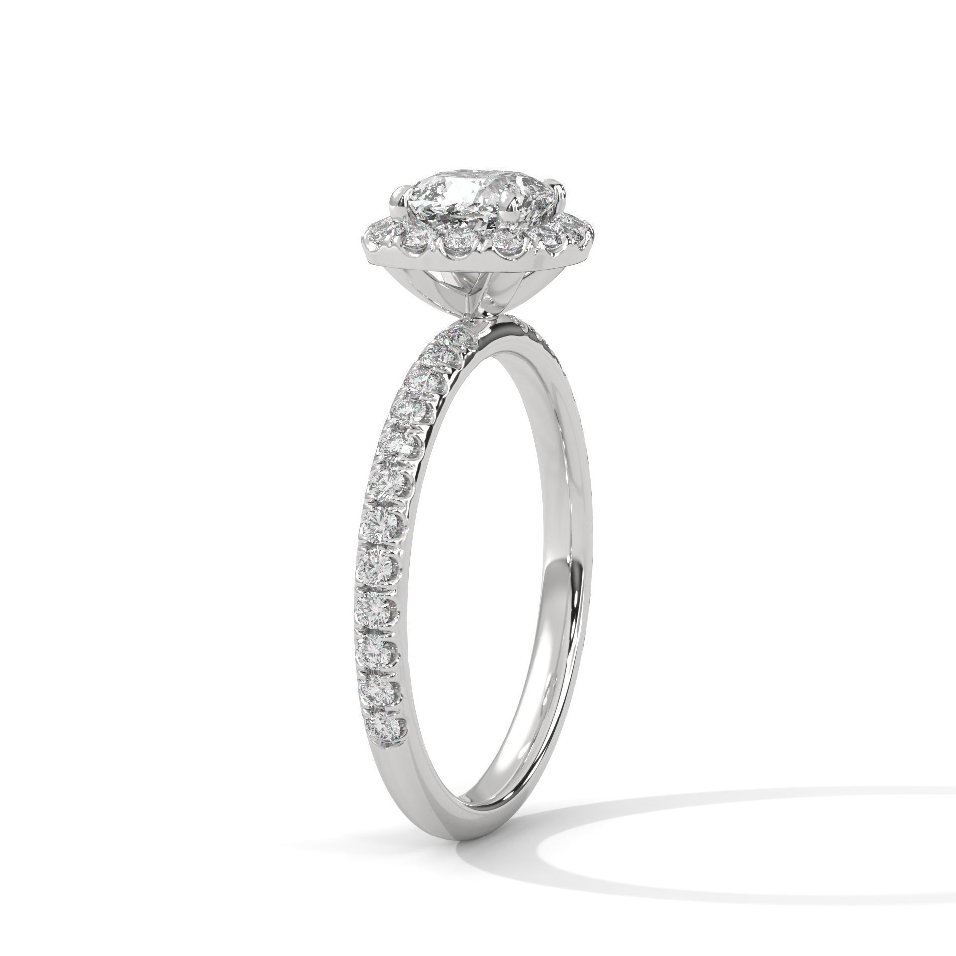 Halo Solitaire ring with 360 view animation  3D print model_3