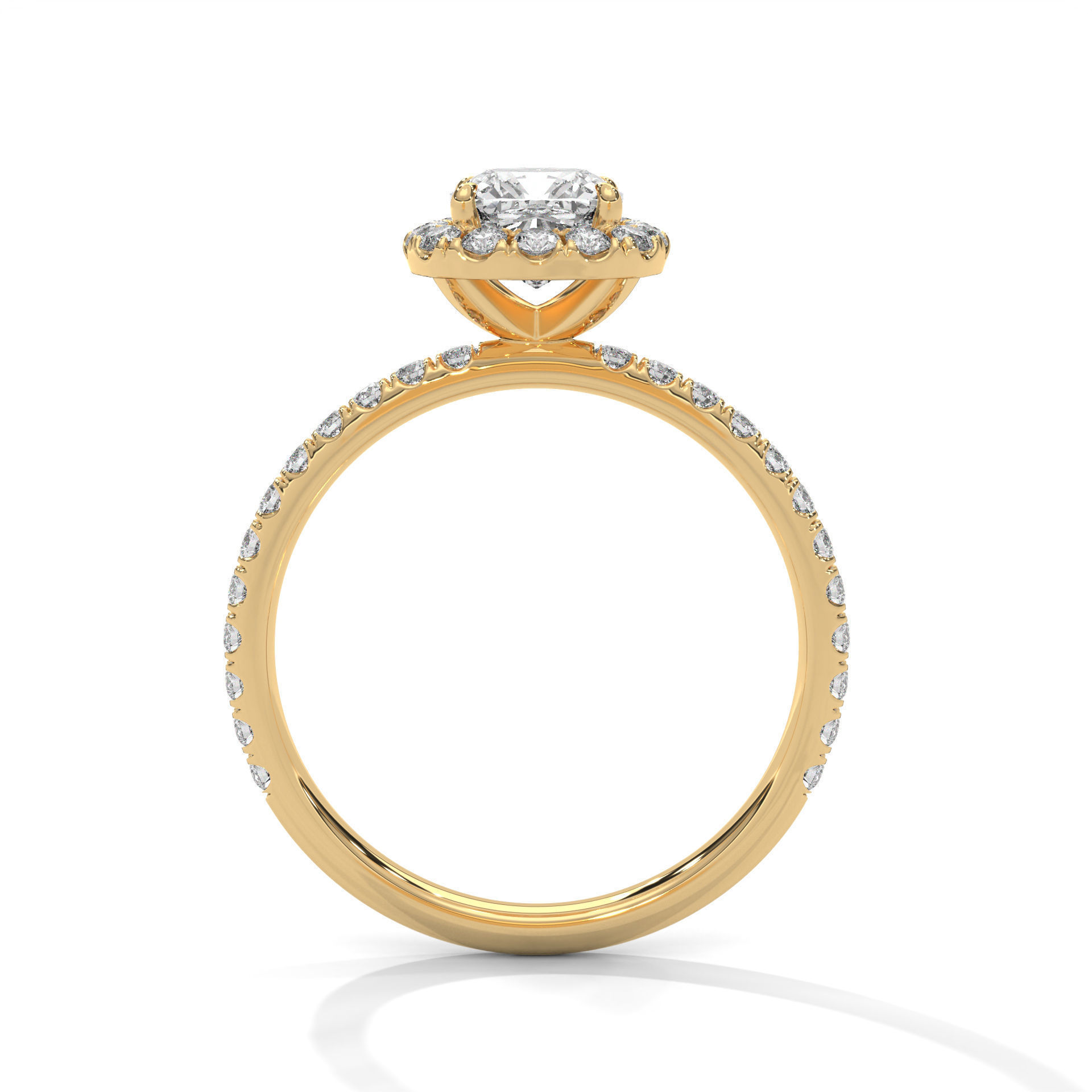 Halo Solitaire ring with 360 view animation  3D print model_8