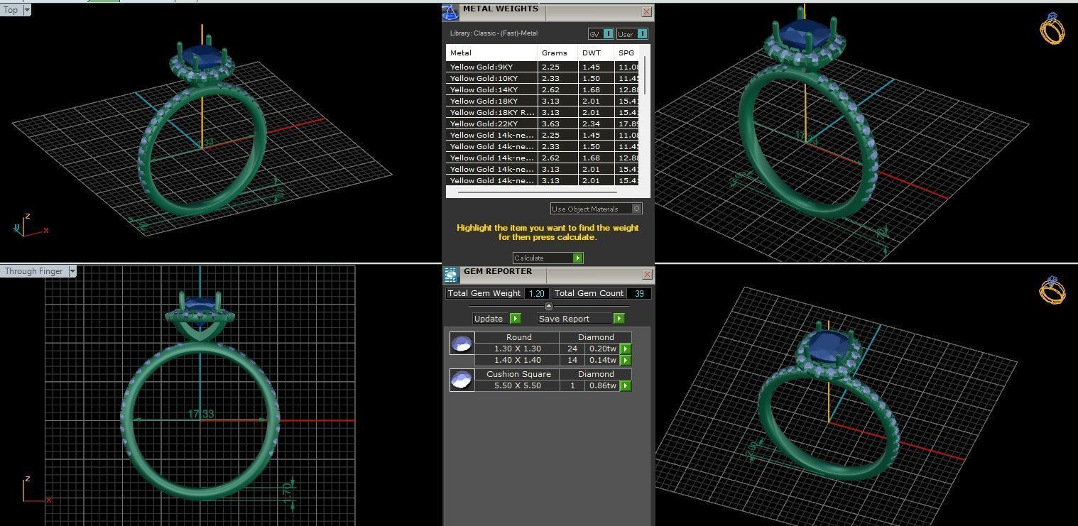 Halo Solitaire ring with 360 view animation  3D print model_9