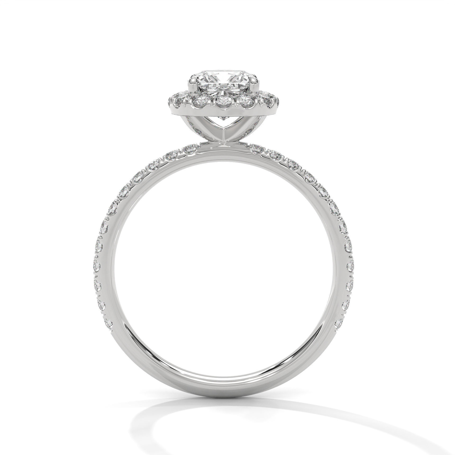 Halo Solitaire ring with 360 view animation  3D print model_7