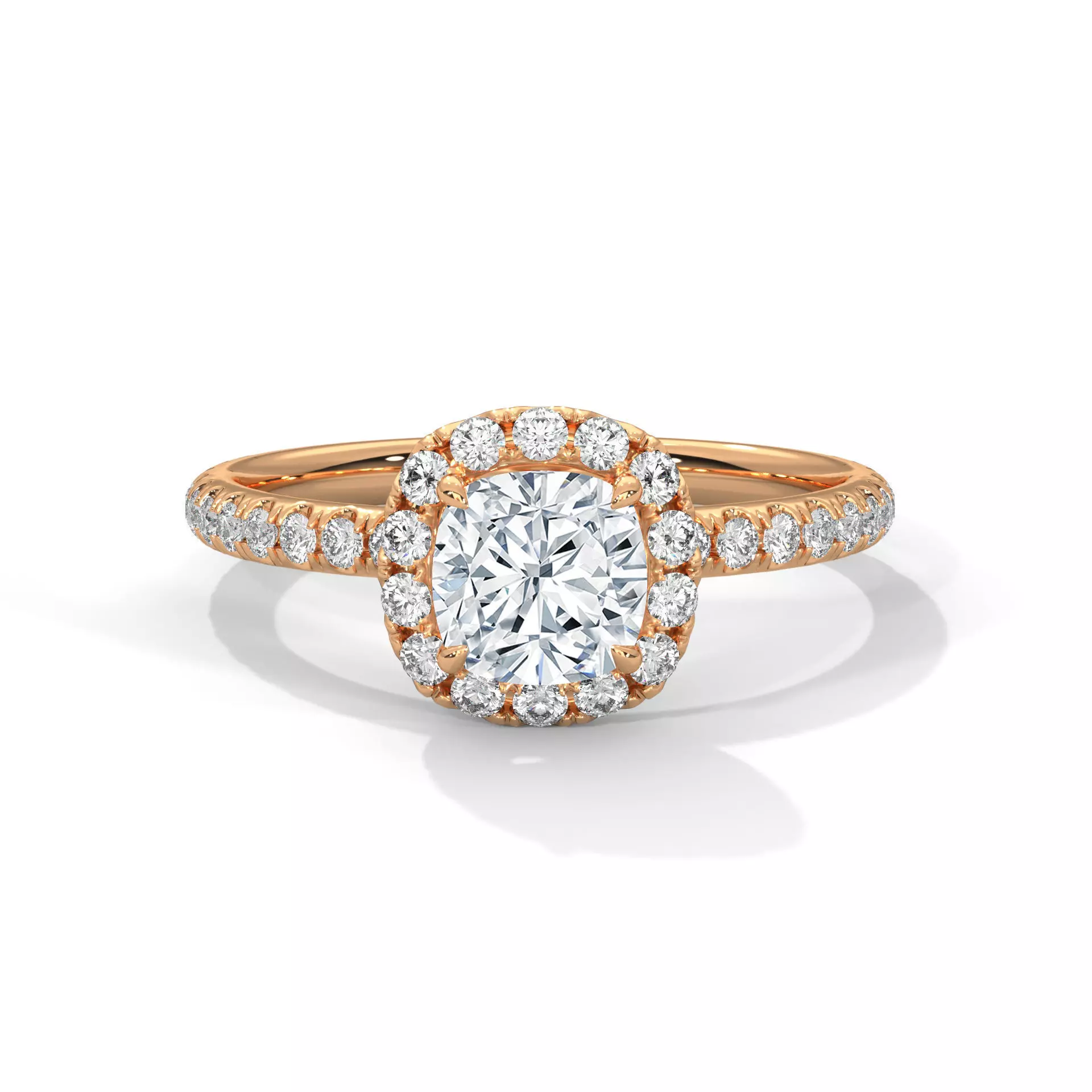 Halo Solitaire ring with 360 view animation  3D print model_0