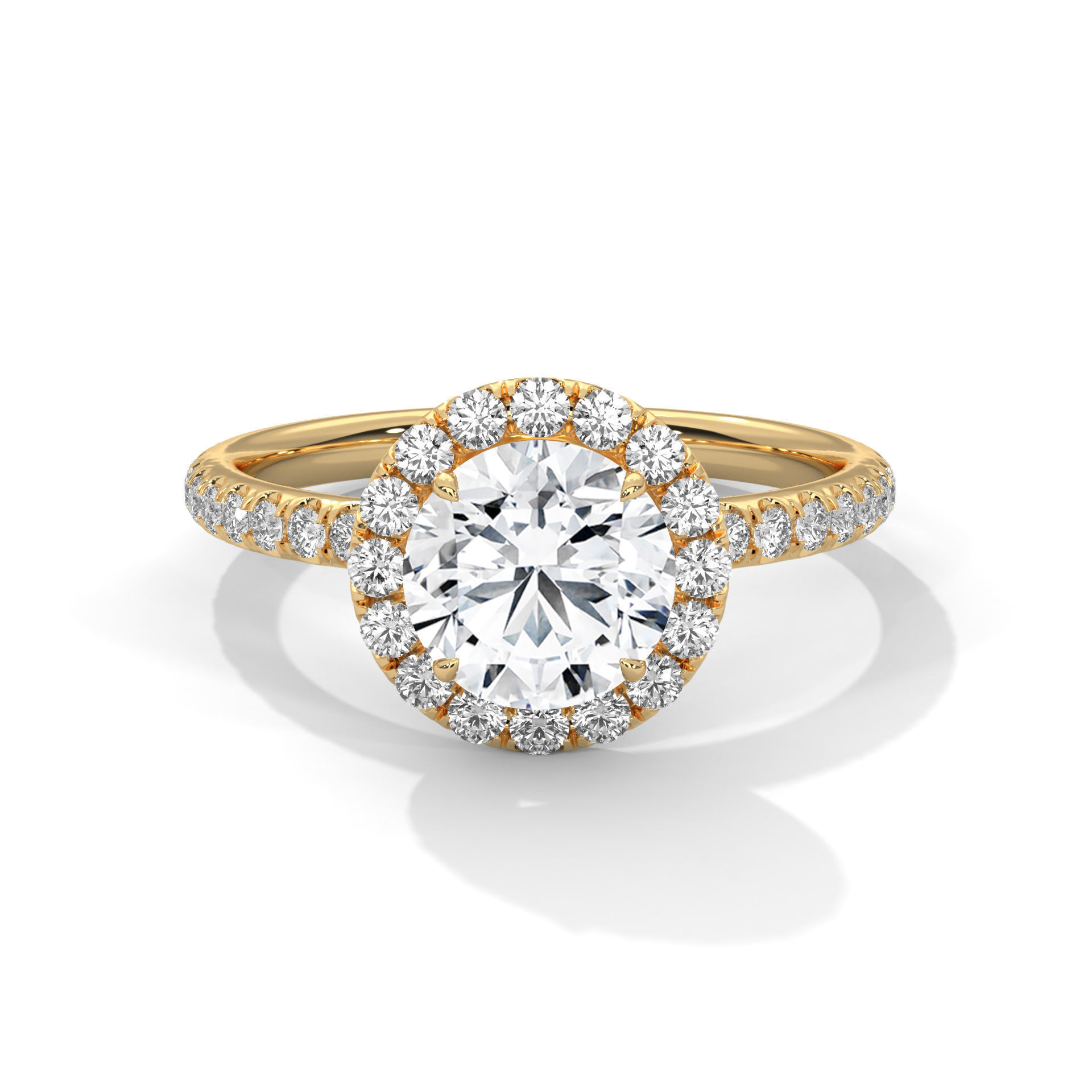 Halo Solitaire ring with 360 view animation 3D print model_2