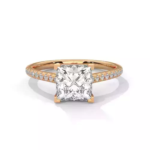 Princess Solitaire ring with 360 view animation 