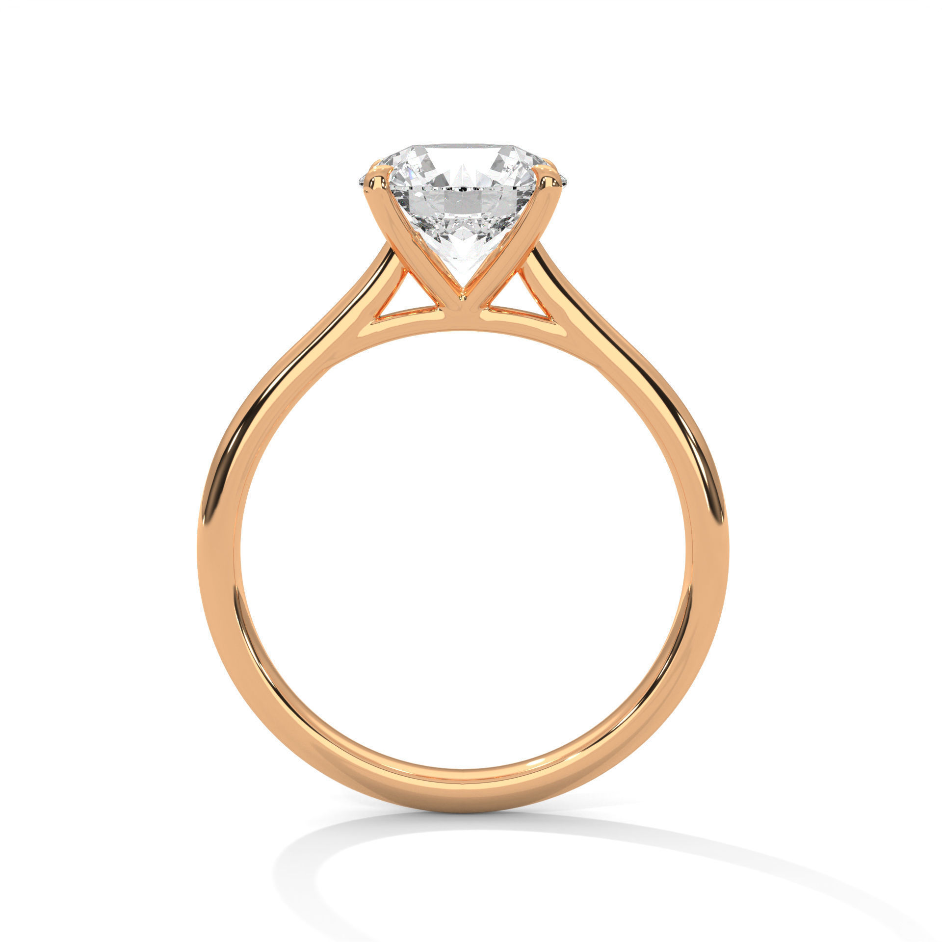 Mono Diamond Solitaire ring with 360 view animation 3D print model_7