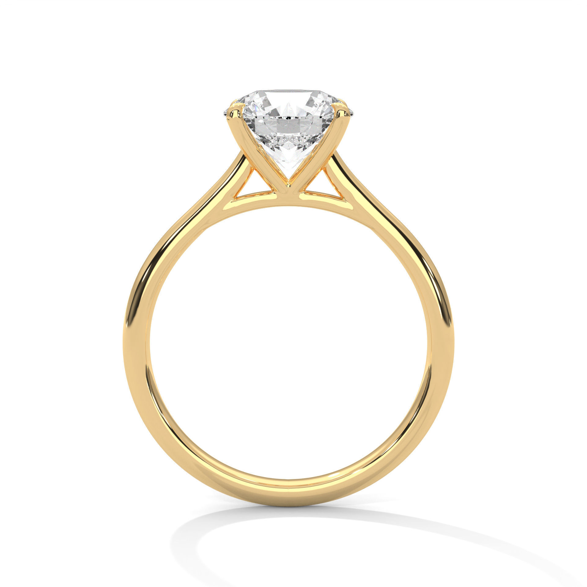 Mono Diamond Solitaire ring with 360 view animation 3D print model_8