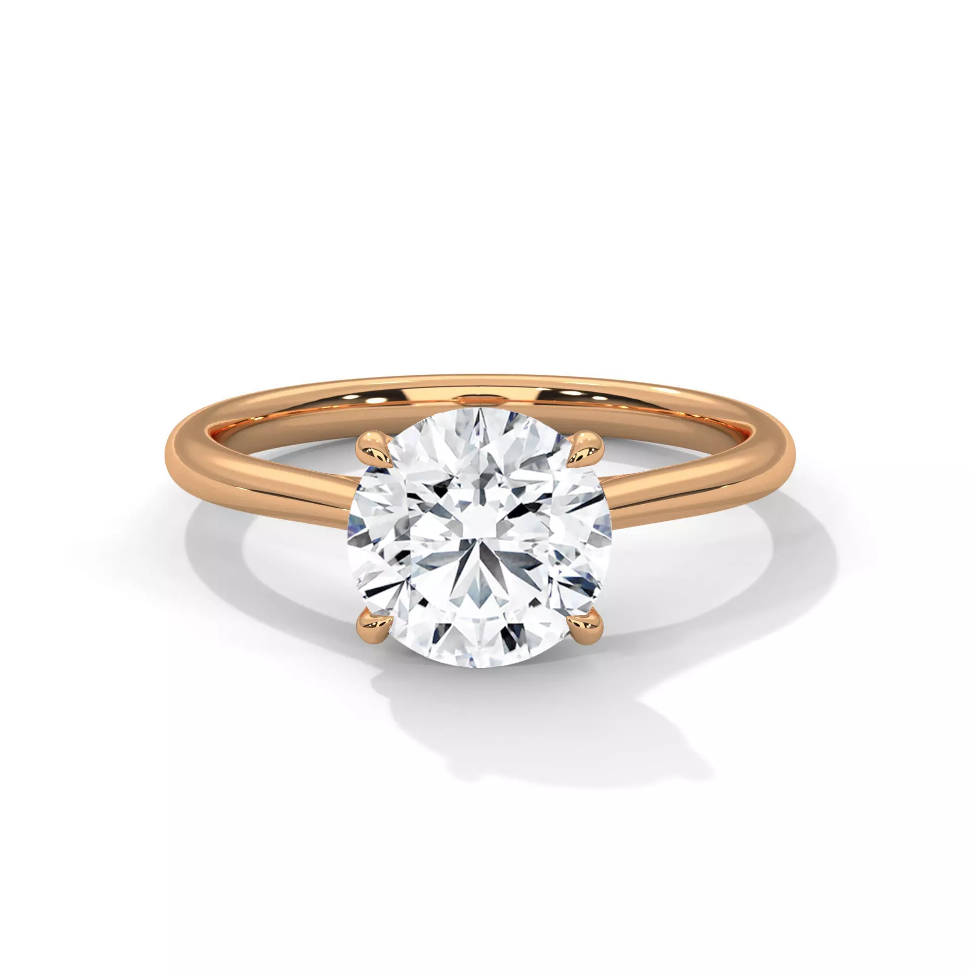 Mono Diamond Solitaire ring with 360 view animation 3D print model_0