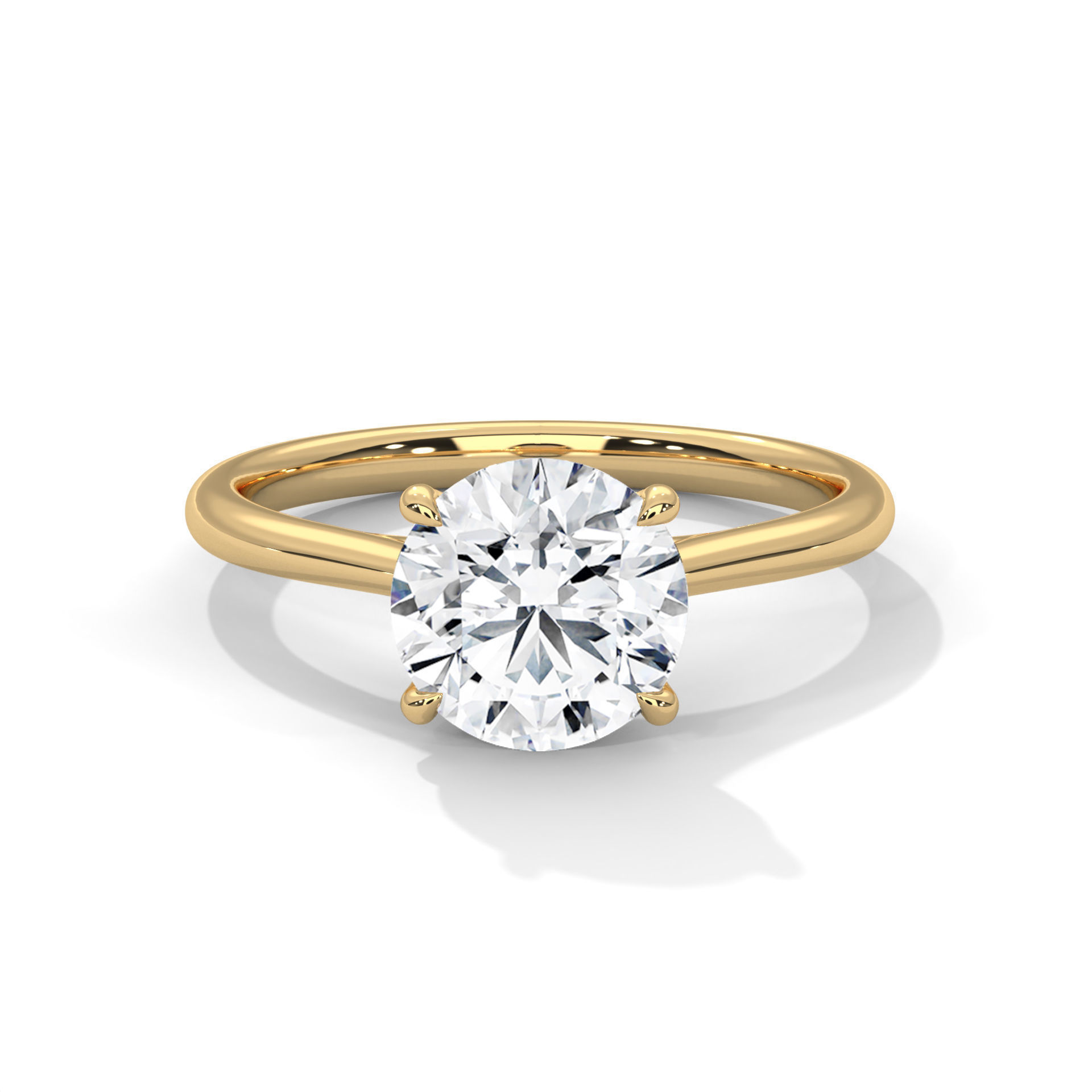 Mono Diamond Solitaire ring with 360 view animation 3D print model_1