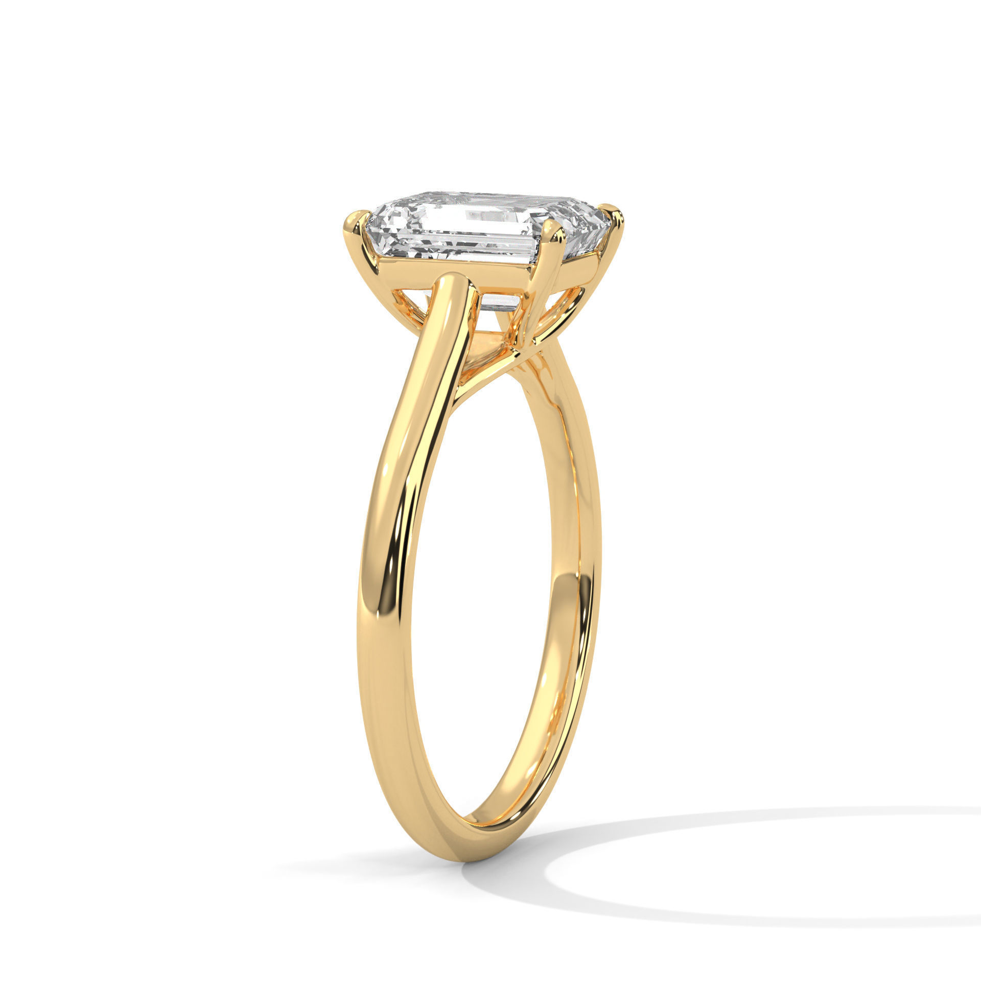 Emerald Mono Solitaire ring with 360 view animation  3D print model_3