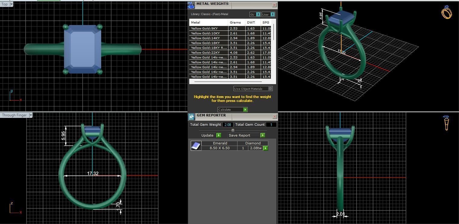 Emerald Mono Solitaire ring with 360 view animation  3D print model_9