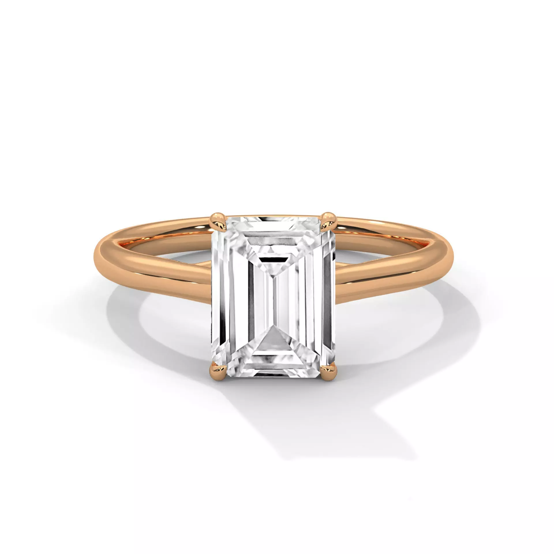 Emerald Mono Solitaire ring with 360 view animation  3D print model_0