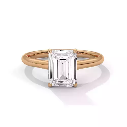 Emerald Mono Solitaire ring with 360 view animation  3D print model