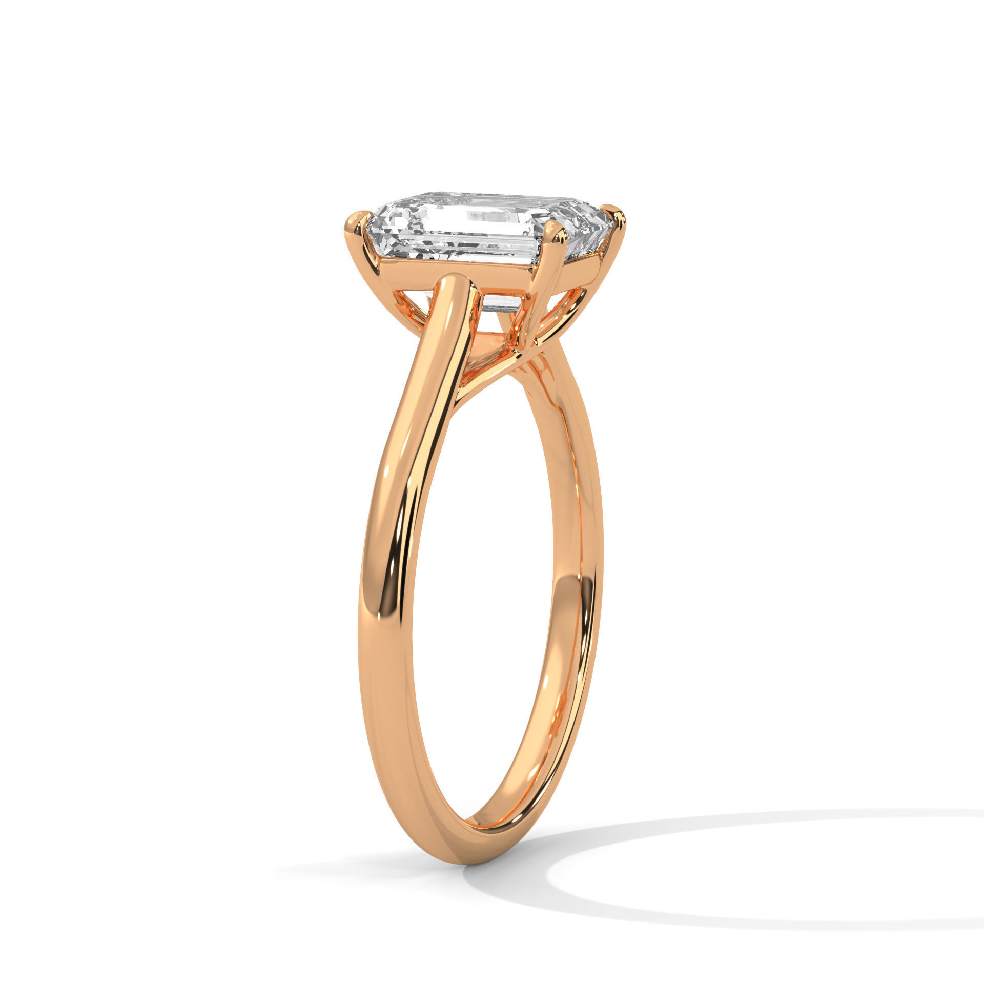 Emerald Mono Solitaire ring with 360 view animation  3D print model_5